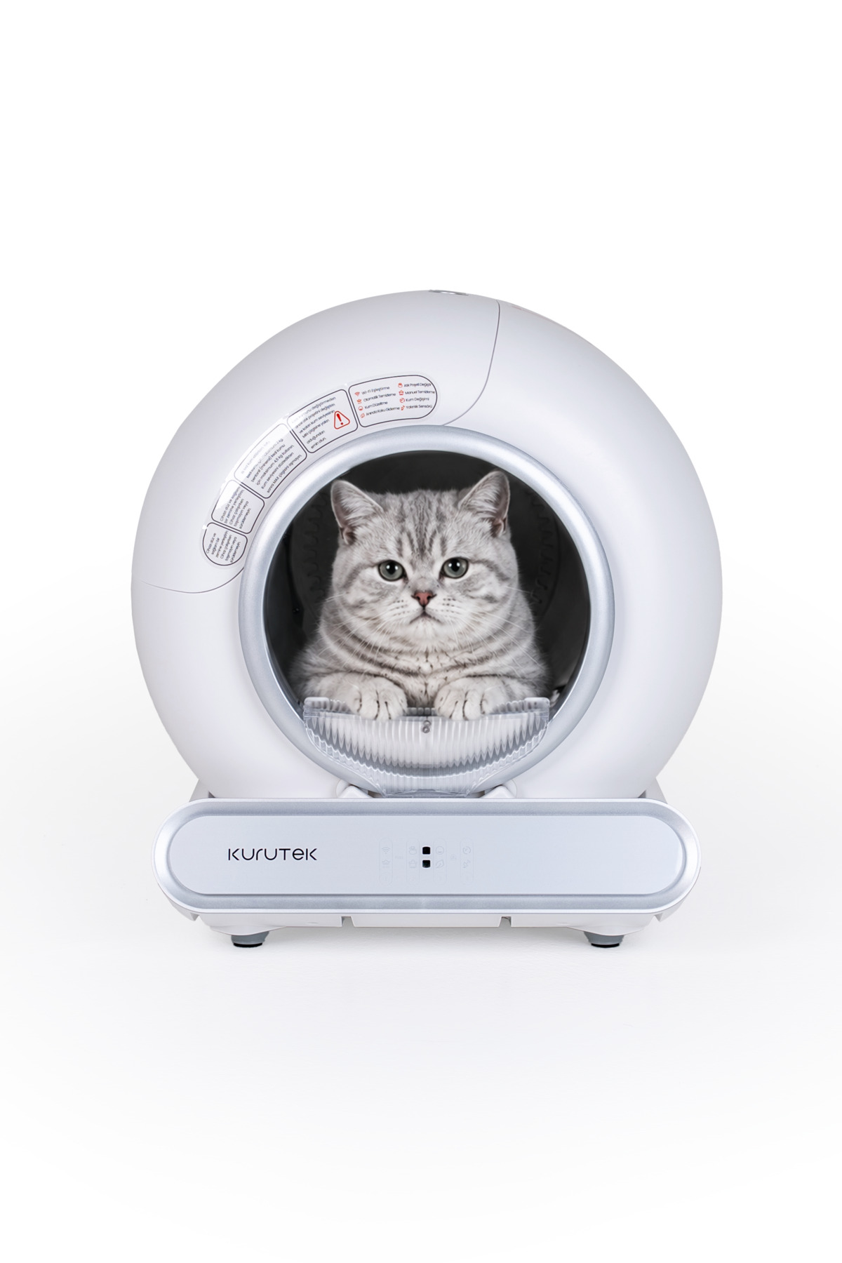 Kurutek CAT-65 Akıllı Kedi Tuvaleti – 65L, 9L Atık Haznesi, WiFi