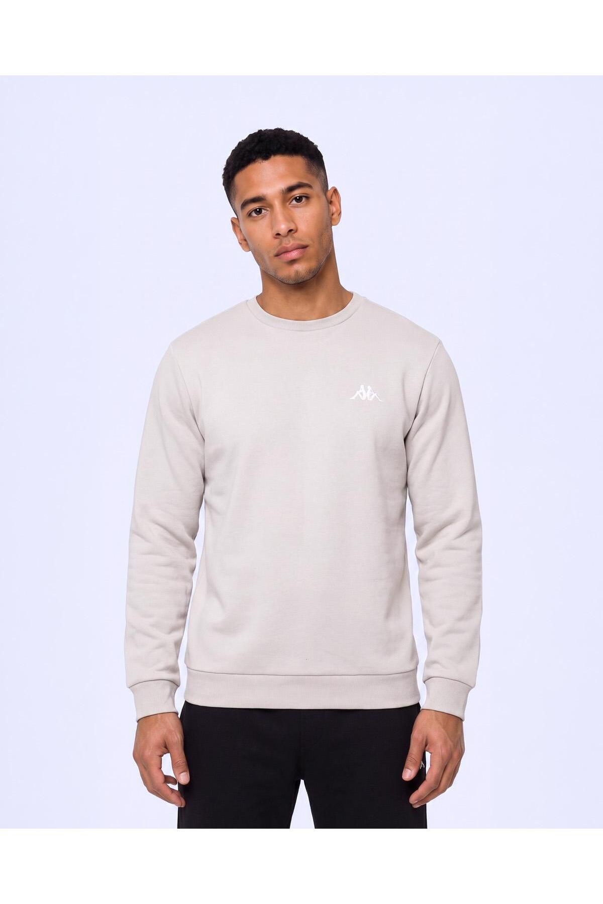 Kappa Tanner Erkek Taş Rengi Regular Sweatshirt