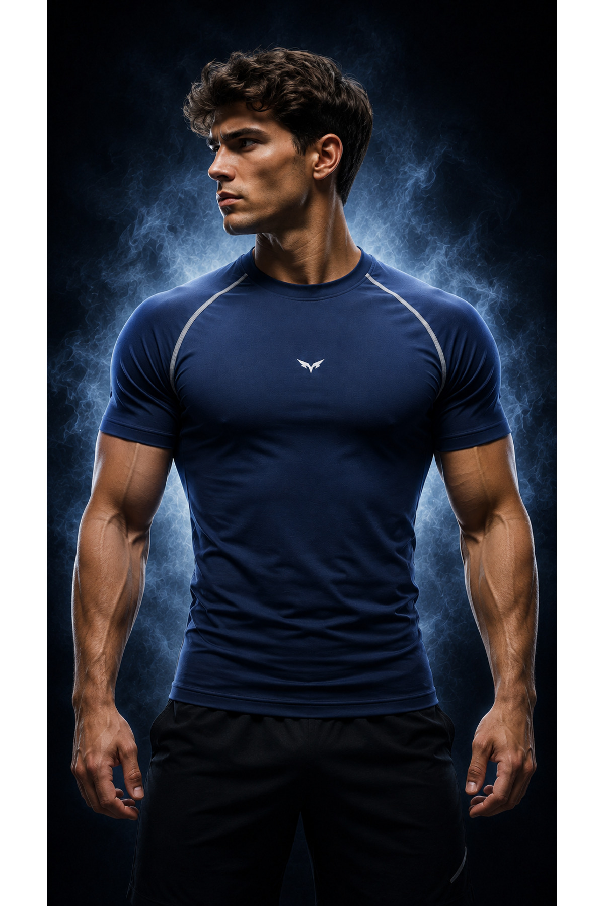 NOXRA Erkek Compression Spor Tişörtü, Slim Fit Fitness Gym Antrenman Tişörtü görsel 7