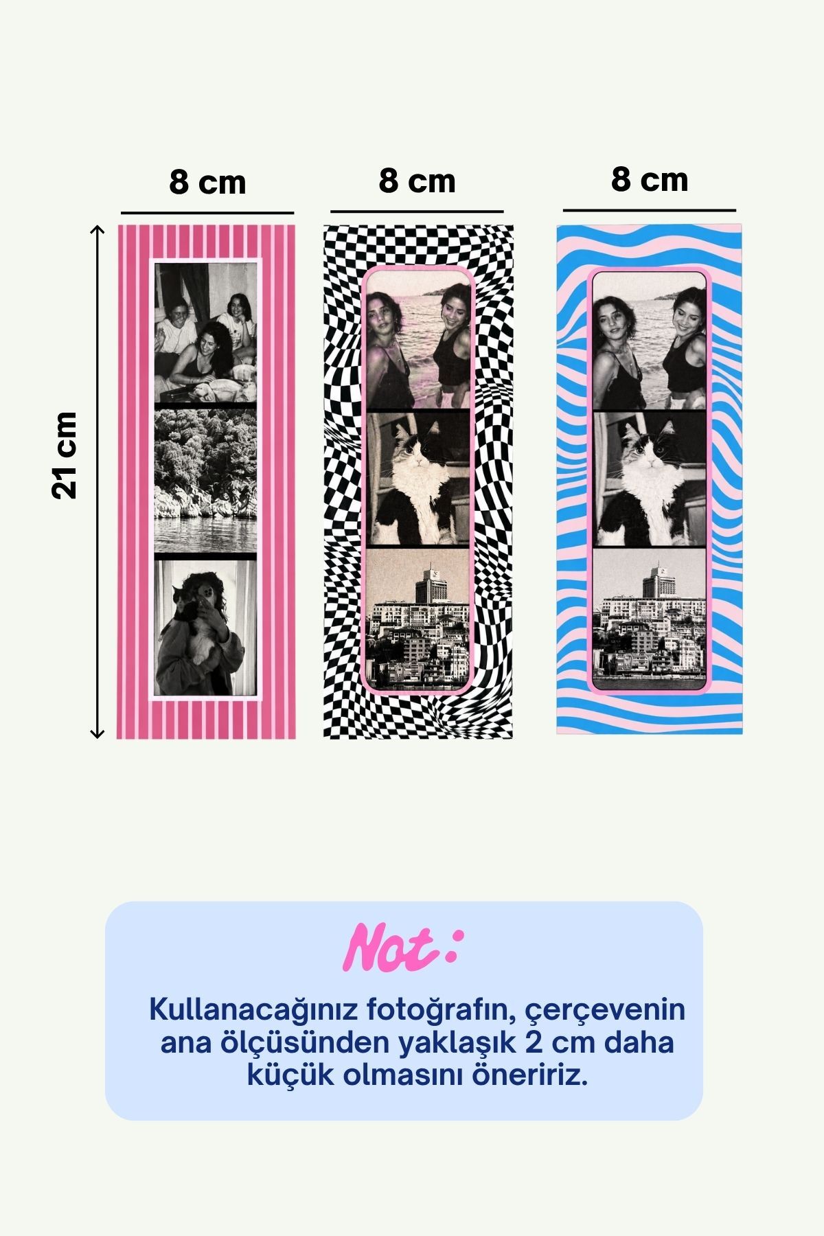 3’lü Magnet Fotoğraf Çerçevesi Seti – Retro Dalga