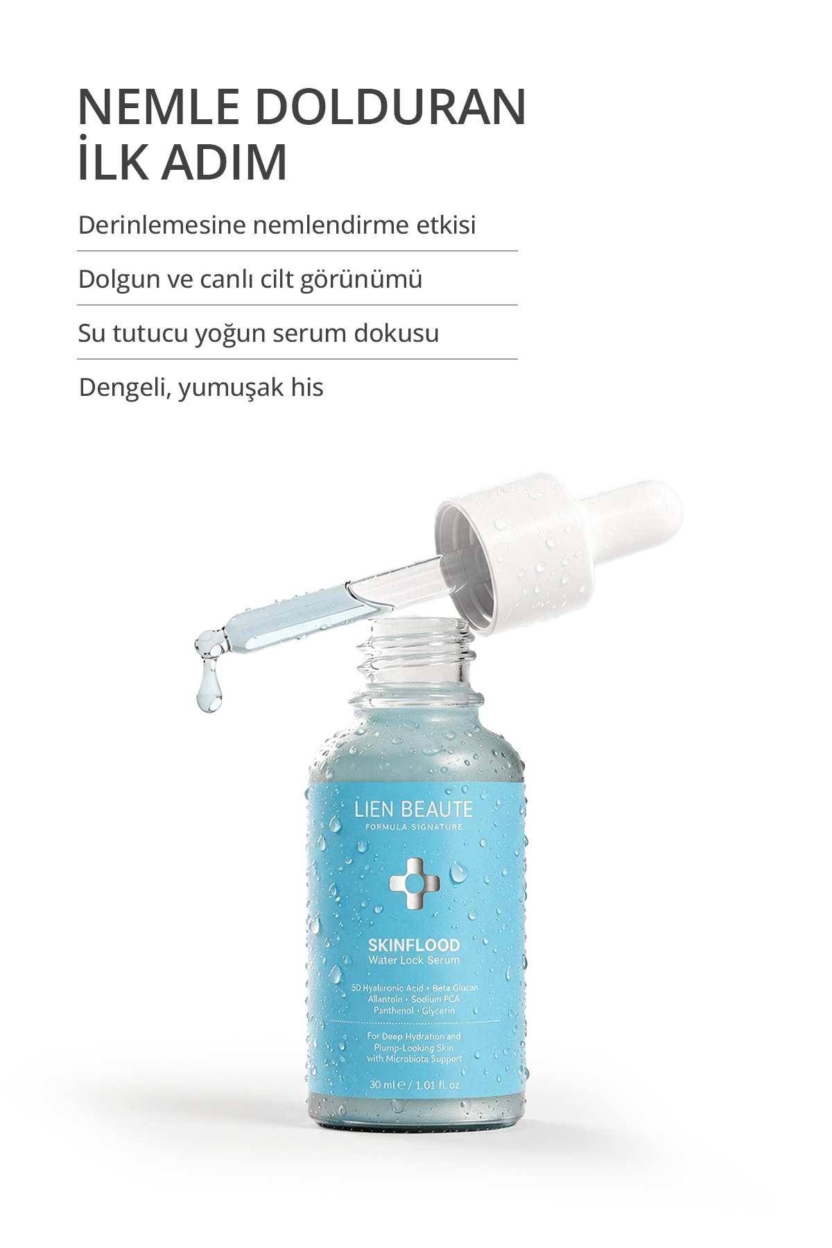 Skinflood Derinlemesine Nemlendirici Canlandırıcı Bariyer Destekleyici Dolgun Görünüm Destek 5D Hyalüronik Asit Beta Glukan Sodyum PCA — skinfloodserum — تصویر 3 از 6