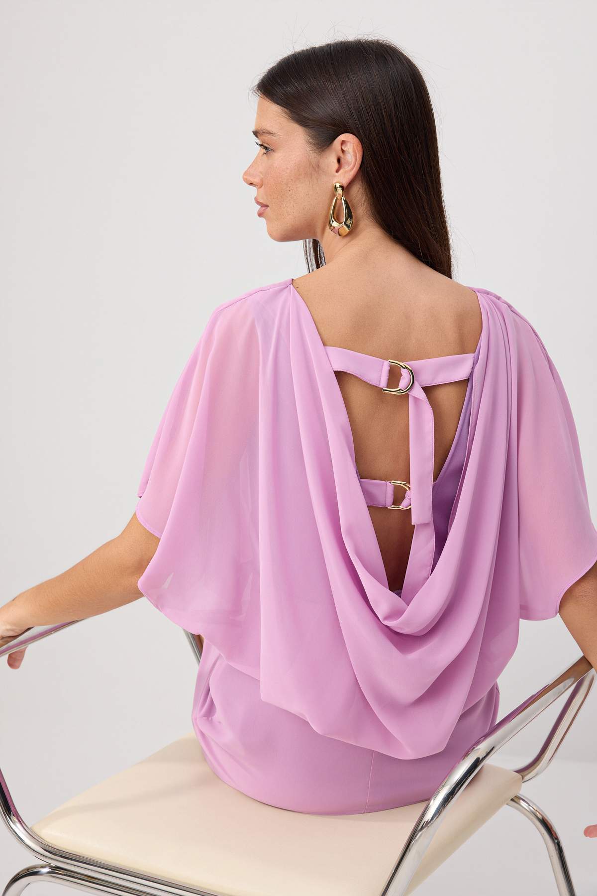 Trendyolmilla Lila Mini Astarlı Şifon Dokuma Elbise TWOSS26EL00524