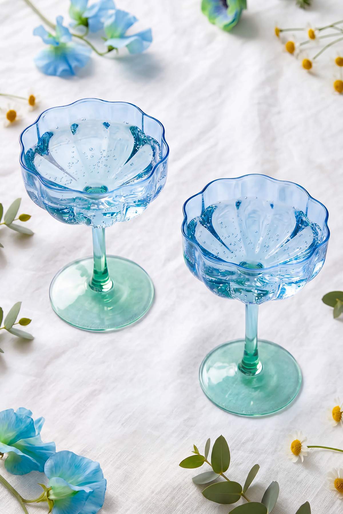 Trendyol Home Set of 2 2-Color Flower Mold Goblets Tphss26Kdh00001