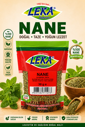 leka baharat Nane 30 g – Katkısız, Yoğun Aromalı Yemeklik & Çaylık Baharat