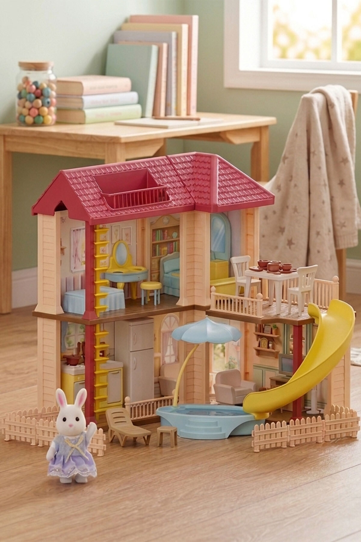 oruçoyuncak Nature Family Summer House Toy Dollhouse Set Playhouse