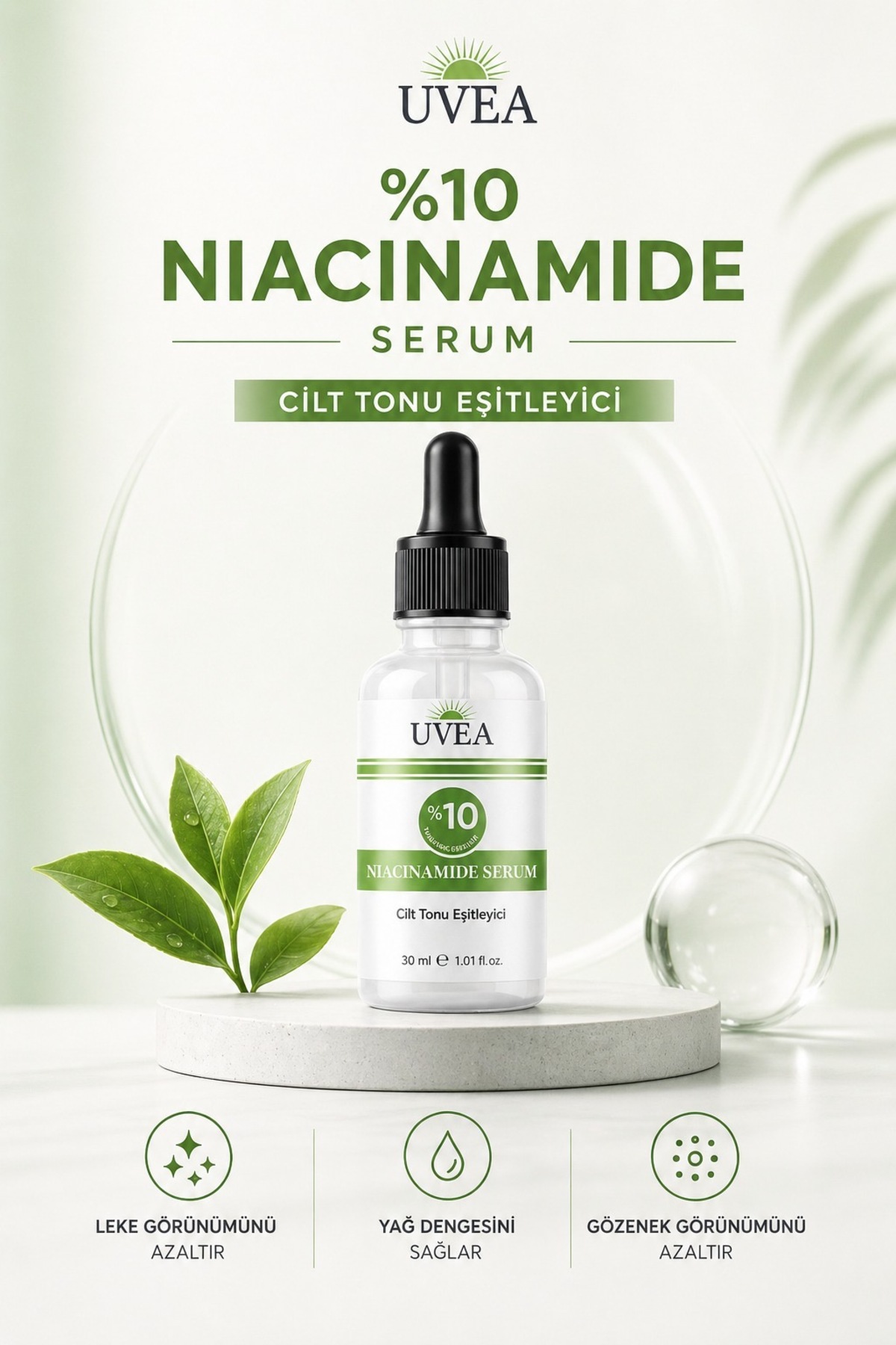%10 Niacinamide Cilt Bakım Serumu 30 ml – Leke Karşıtı, Gözenek Sıkılaştırıcı ve Ton Eşitleyici — CİLT BAKIM SERUMU