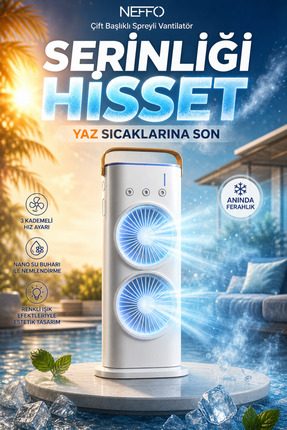 NEFFO Yeni Model Mini Klima | Klima | Taşınabilir Klima | Sulu Klima | En Iyi...