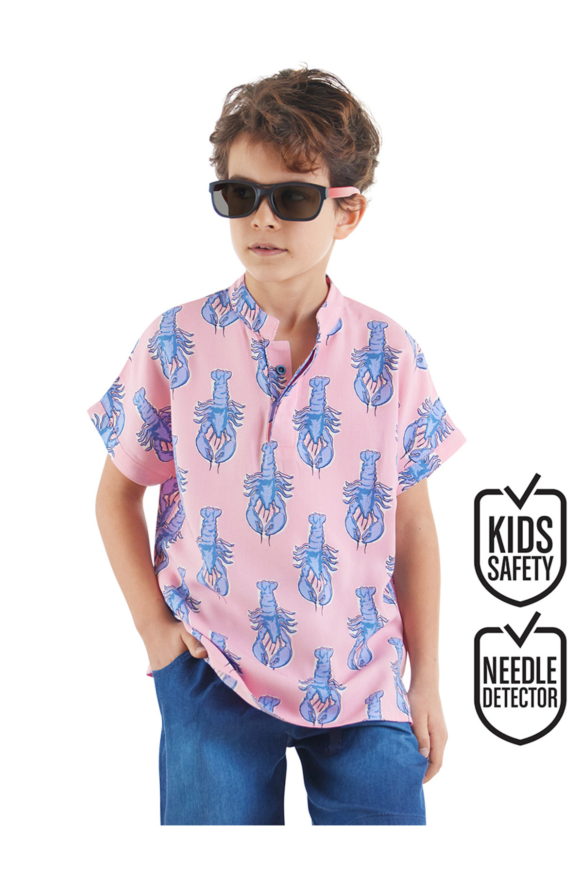 Lobster Boy Pink Short Sleeve Summer Shirt