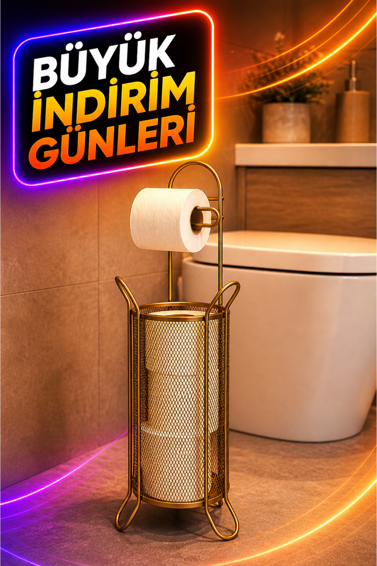 ANGDESİGN Antikvitetni držač toalet papira u obliku korpe, držač WC papira sa...