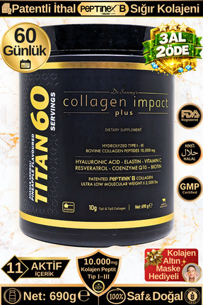 Dr.Sammy's Toz Kolajen Peptit 10.000 Mg Tip 1-3 Hidrolize Sığır Kolajeni | Ti...