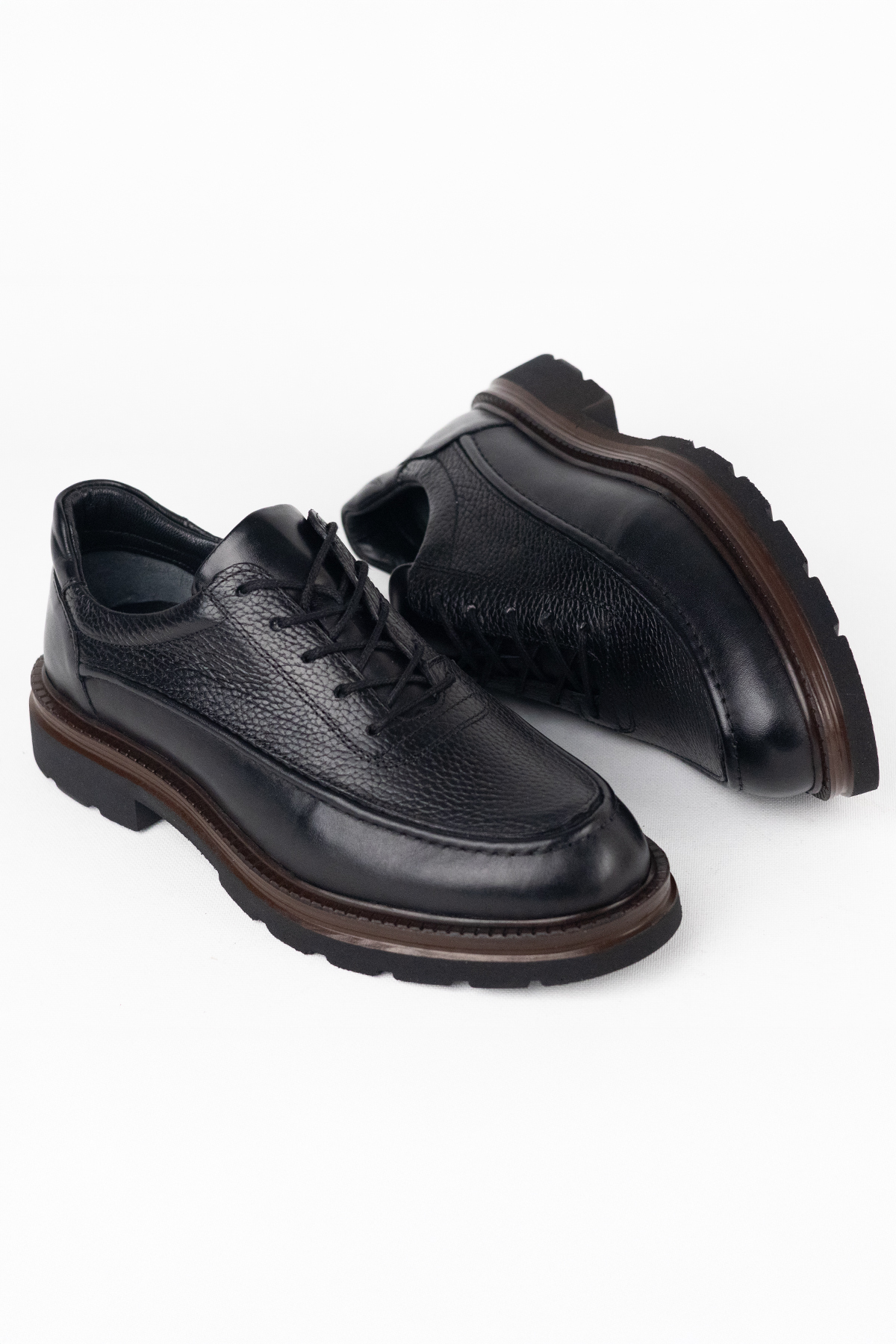 Black 100%Genuine Leather Men's Classic shoes Orthopedic Sole VT80
