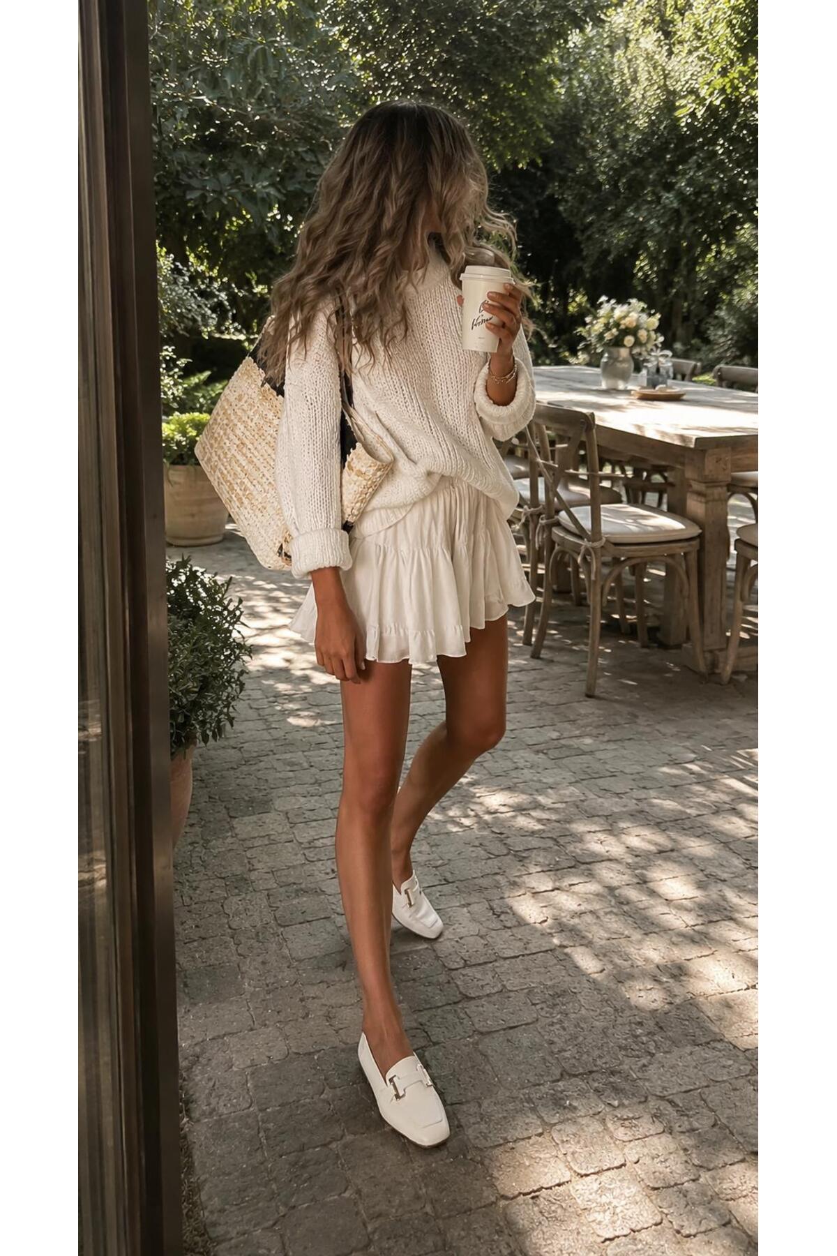 Bambi Beyaz Kadın Loafer Ayakkabı K01641022709
