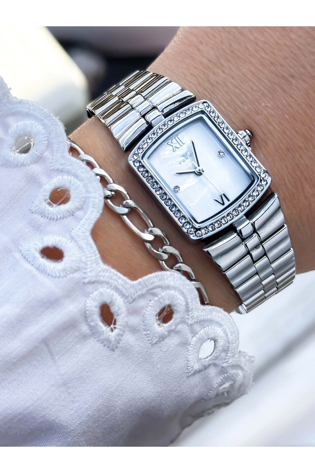 Silver Steel Band Women Wrist Watch FM88210A-A 3 ATM Waterproof Gift Packed With 2 Years Warranty