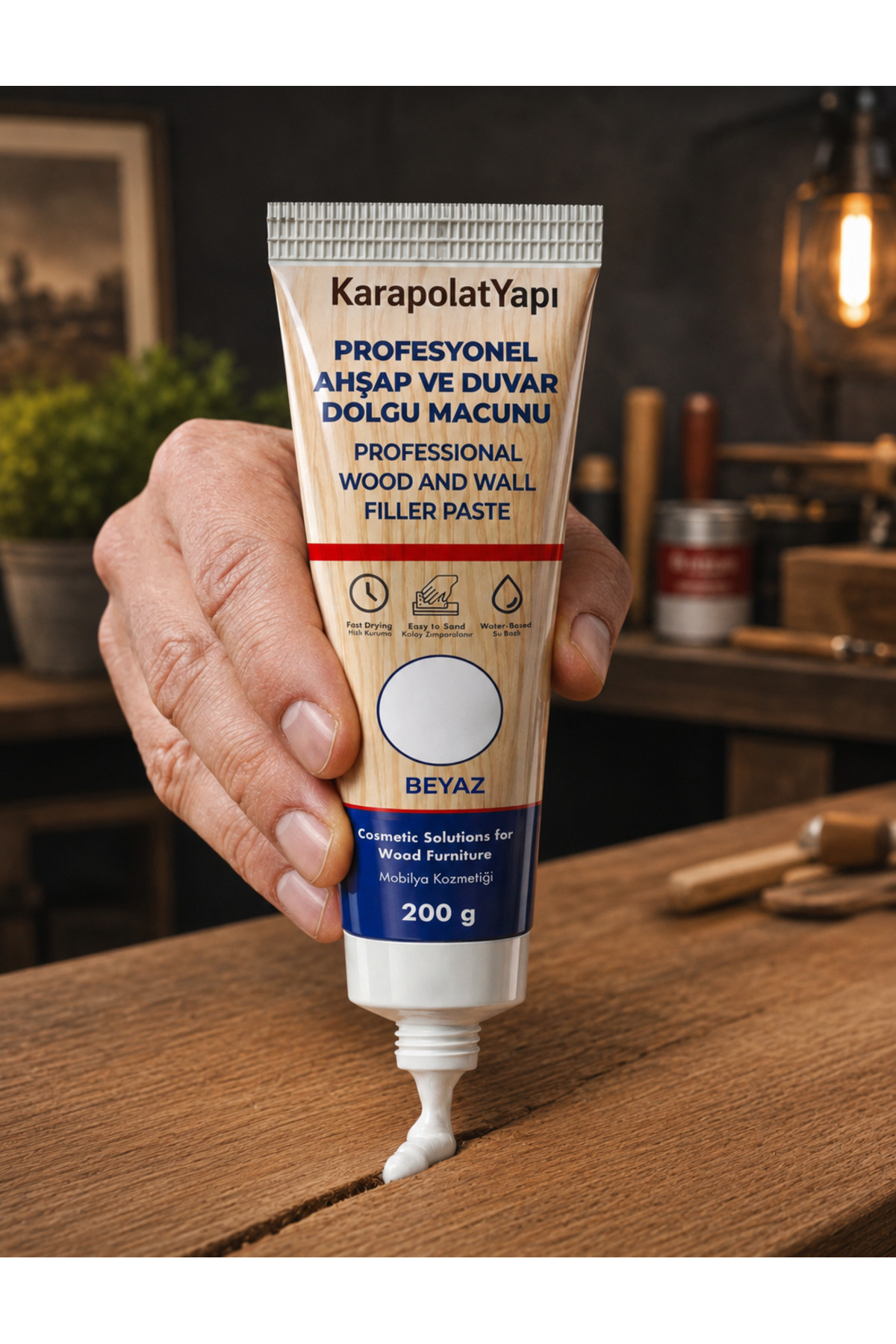 KarapolatYapı Ahşap Parke Ve Duvar Tamir Macunu (200g Beyaz Dolgu Macunu Çok Amaçlı Macun) - Fiyatı, Yorumları