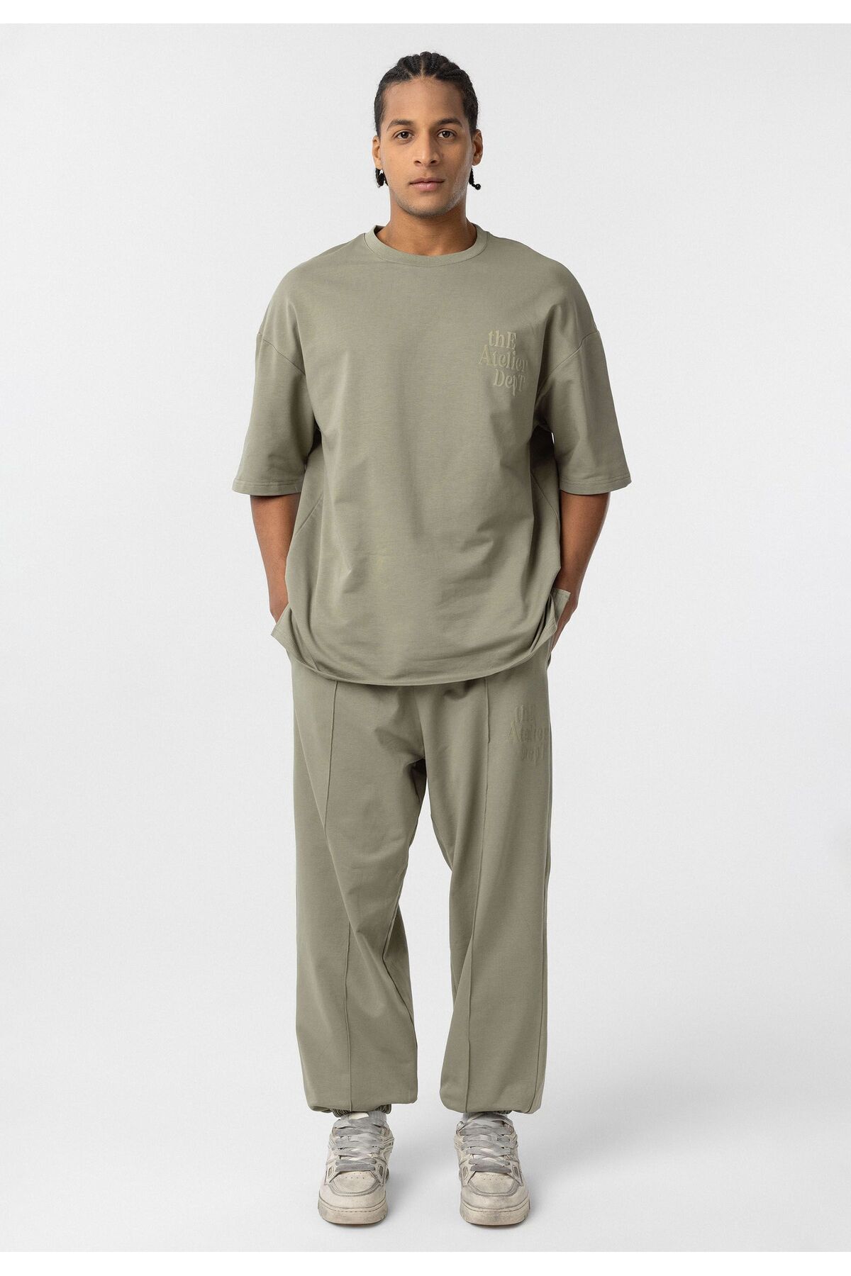 Oversize Baskılı Eşofman Takım — خاکی DND_40-593 — تصویر 2 از 6
