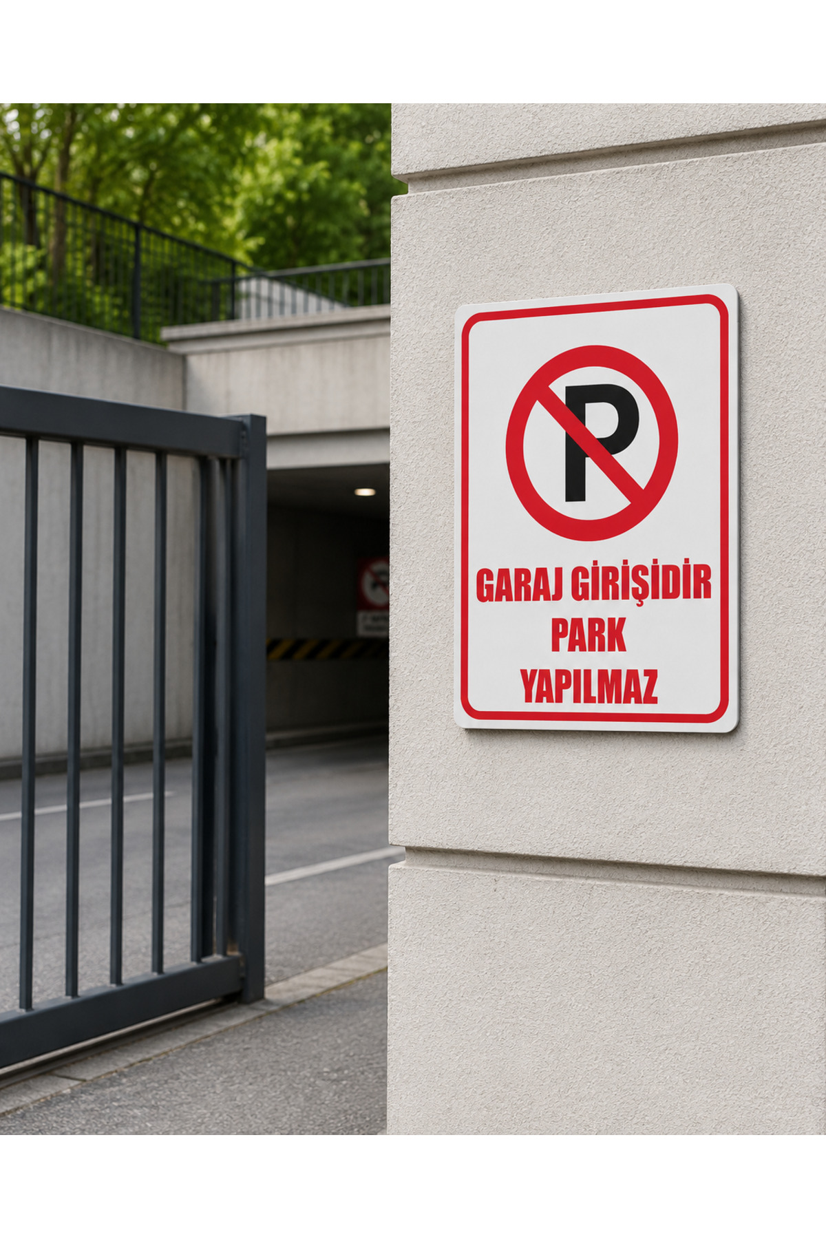 Garage Entrance No Parking Warning Sign