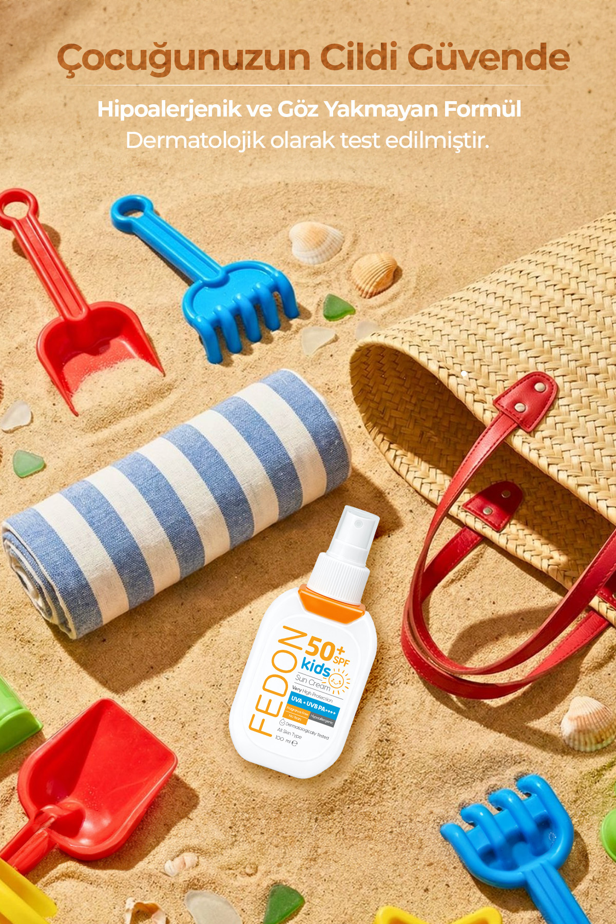 Kids SPF 50 Çocuk Bebek Güneş Kremi 100 ml Suya Dayanıklı Hipoalerjenik Parfümsüz Göz Yakmayan — 100ml-kids — تصویر 6 از 7