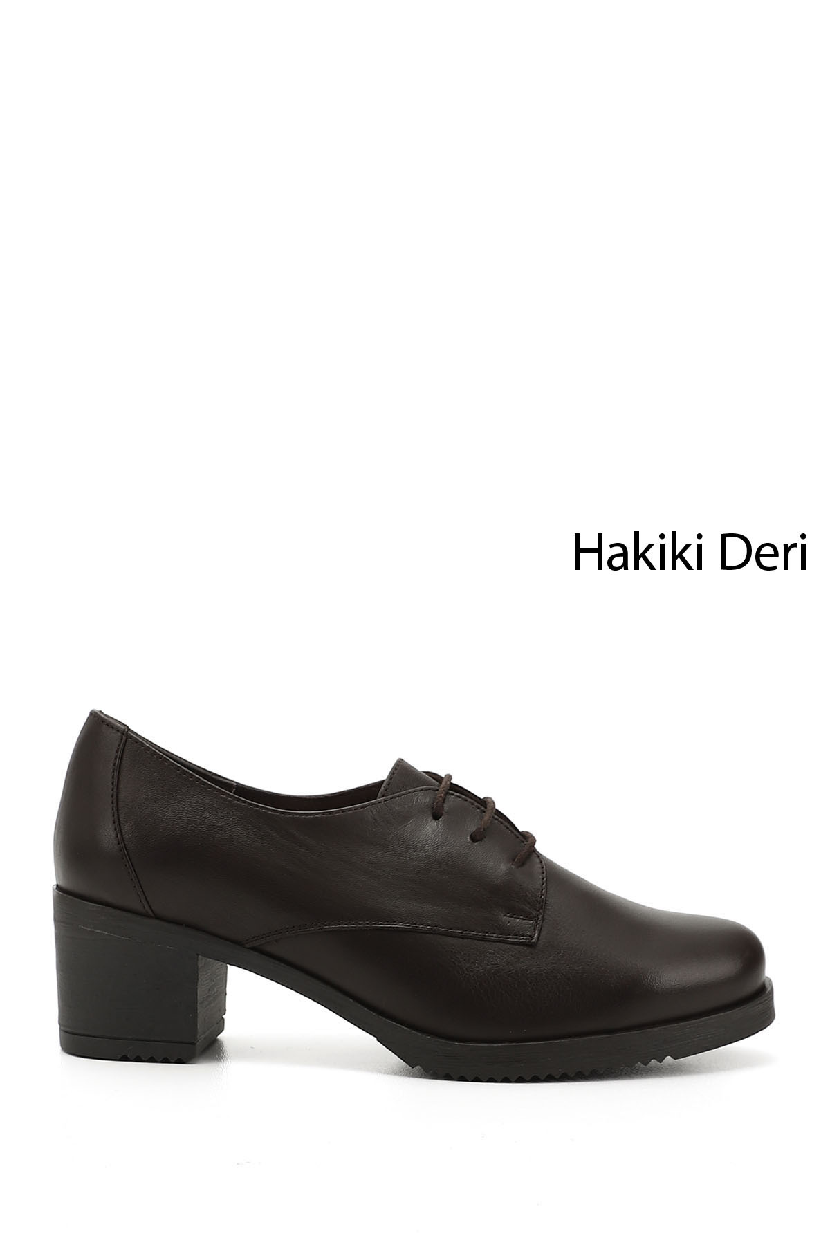 Women's Coffee Antique Lace-up Medium Thick Heels Genuine Leather Oxford Shoes