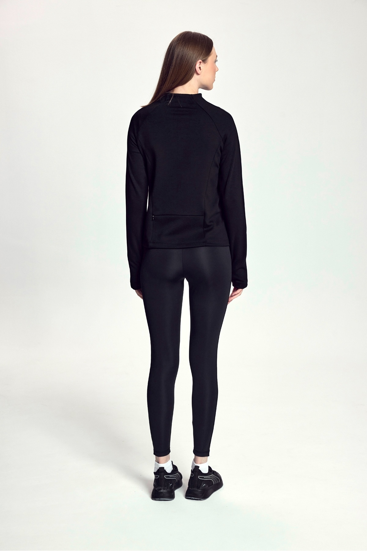 Scorp Athena Kadın Fermuarlı Koşu Sweatshirt Siyah görsel 7