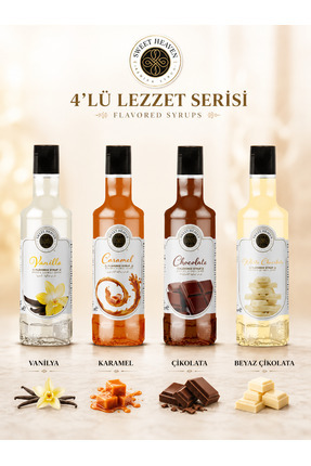 sweet heaven 4'lü Karışık Kahve Ve Kokteyl Şurubu 4x110ml (BEYAZ ÇİKOLATA ,KA...