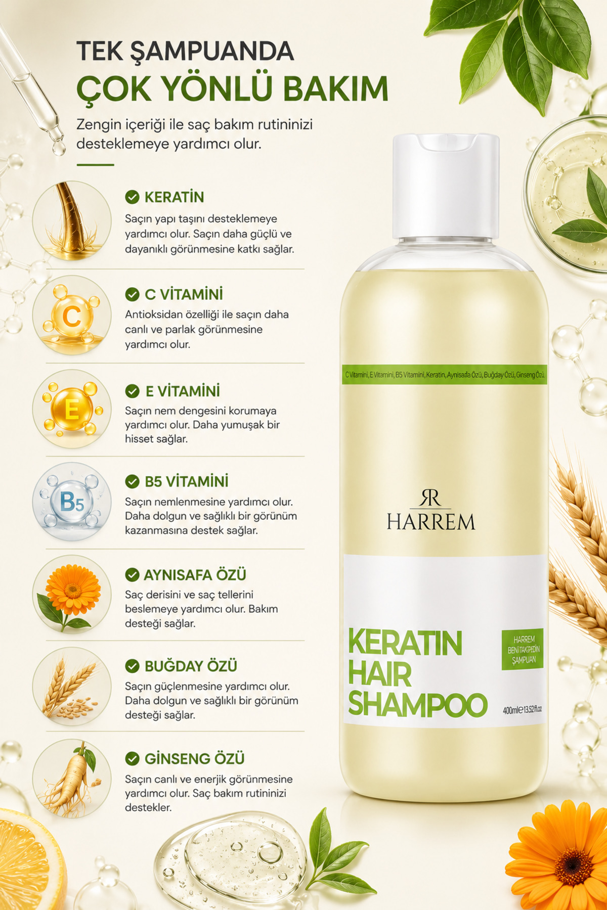 Keratin Şampuan 400 ml — 00319 — تصویر 4 از 6