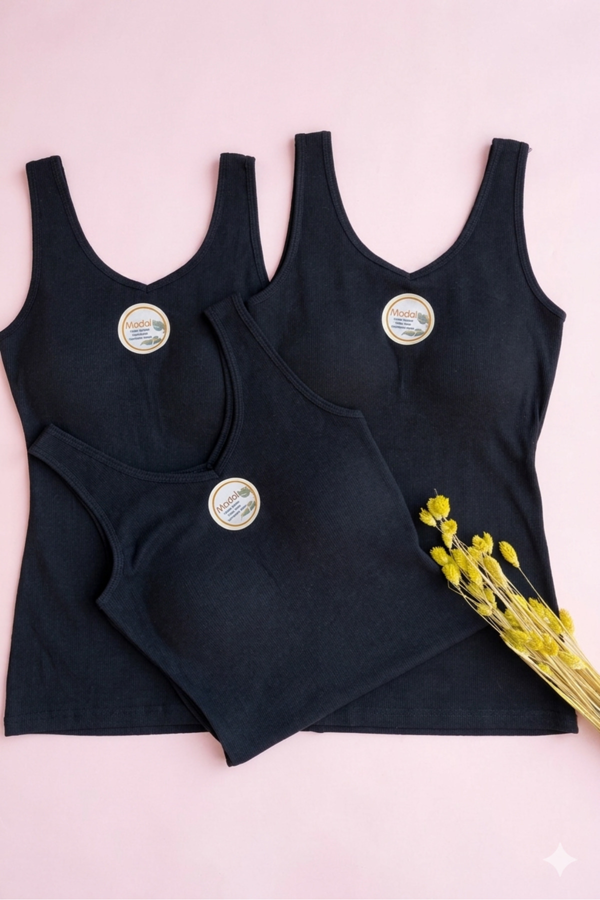 VELOURE Kadın Atlet Pedli Modal 3’lü Siyah,Beyaz,Yeşil südyenli ~bluz,T-shirt' YENİ SEZON 🌞 görsel 3