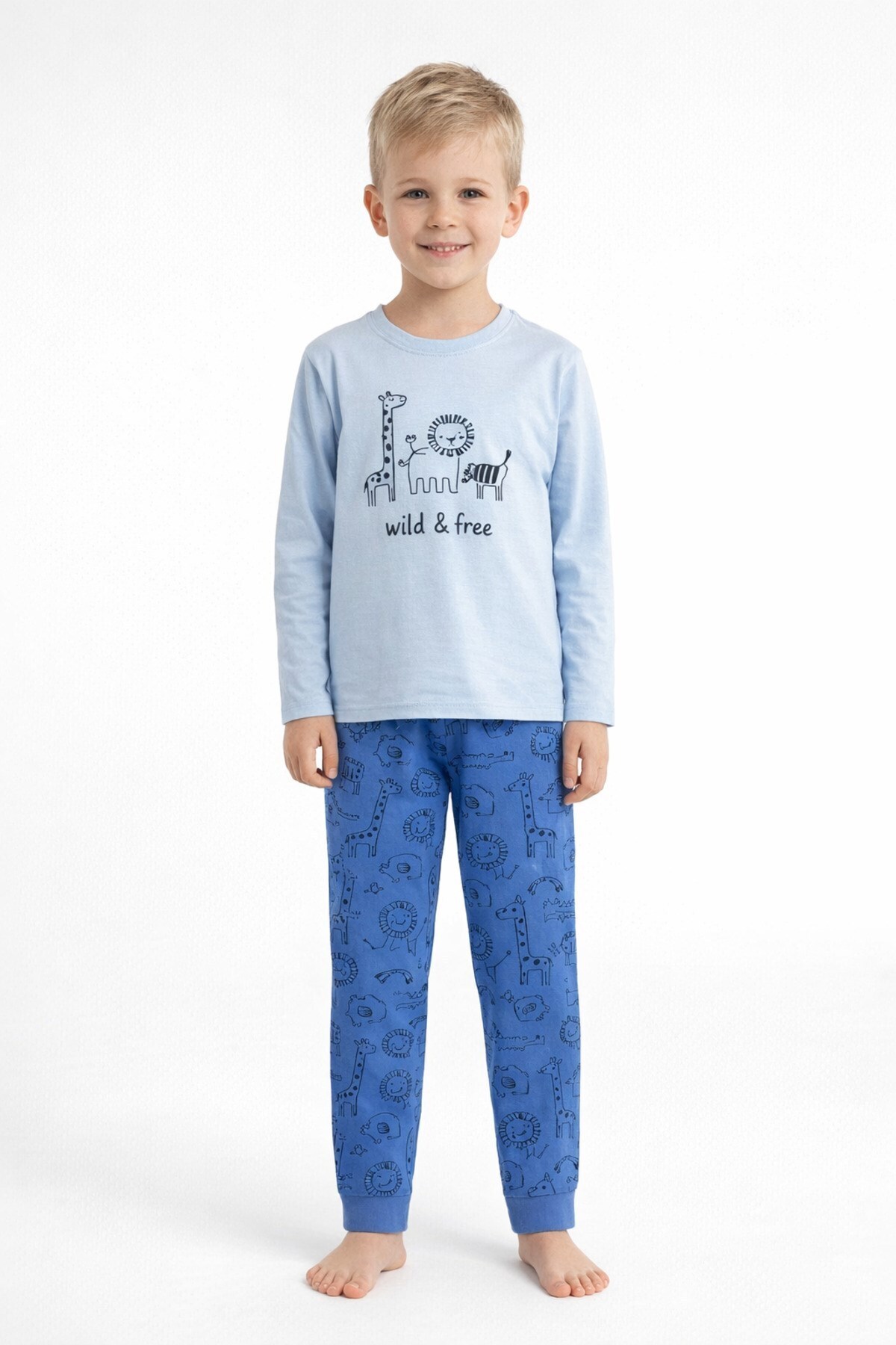 aden kids 100% Cotton Children's Long-Sleeve Thin Pajama Set