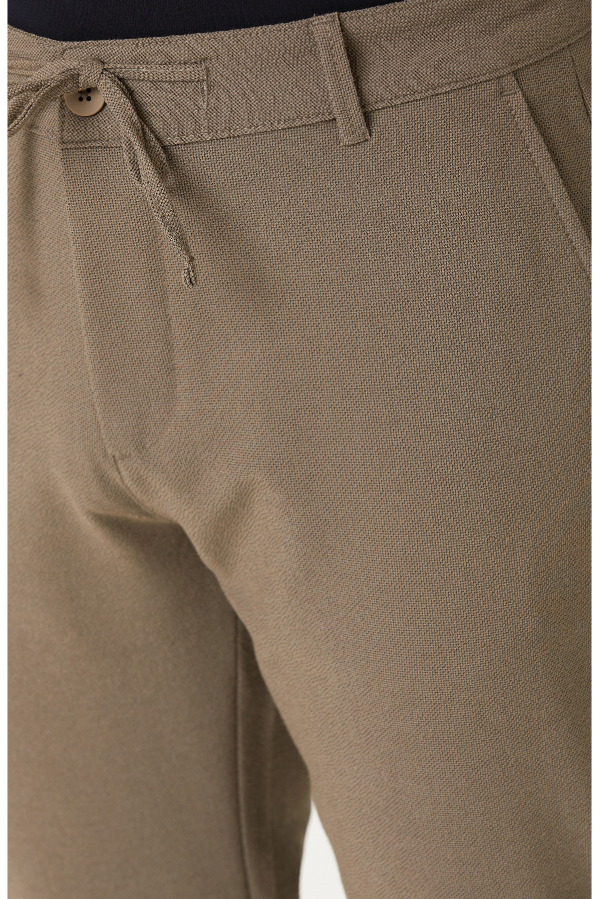 Vizon Jogger Gofre Desen Dokuma Pantolon — قهوه‌ای 1098412 — تصویر 4 از 5