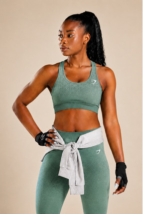 Stylovi GymShark Kadın Spor Sütyeni Bra - Fitness Yoga Toparlayıcı Destekli Crop