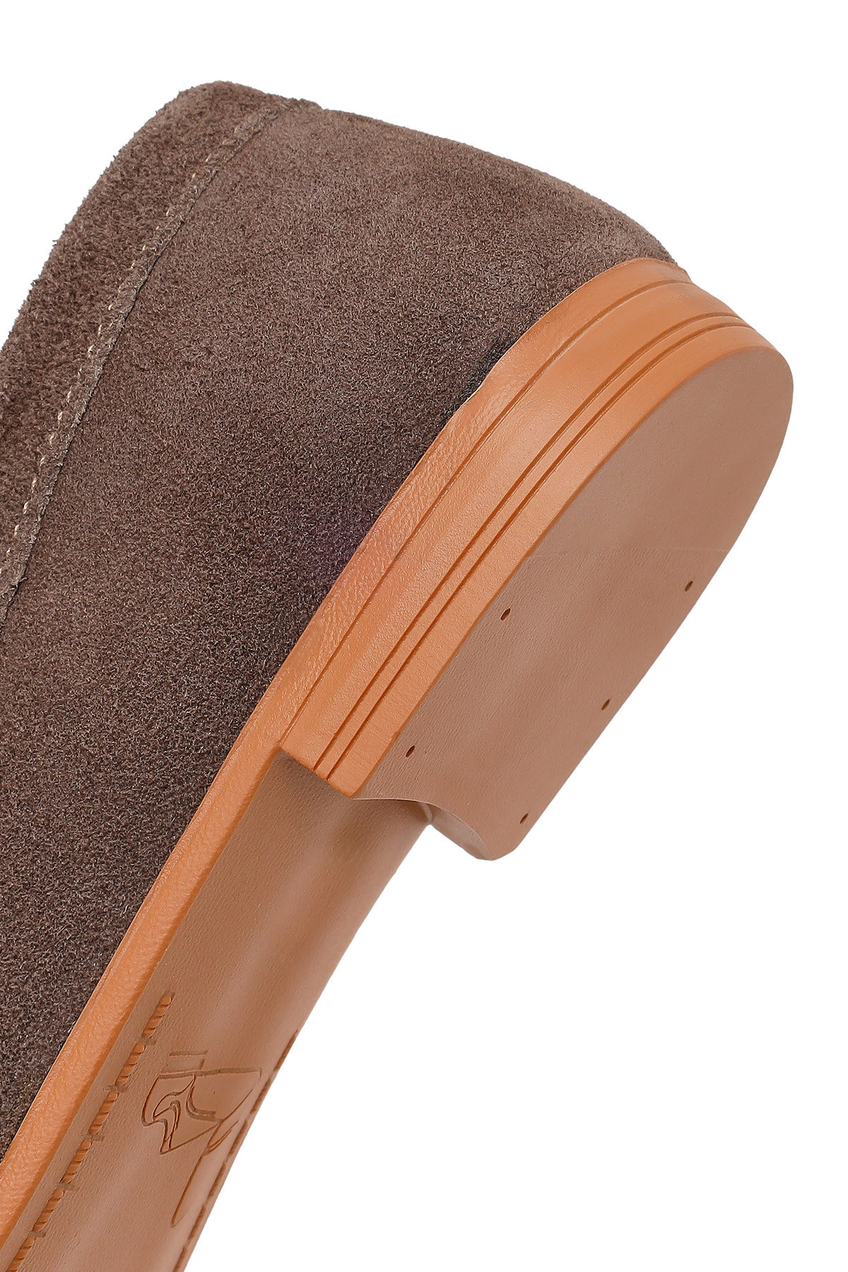 Derimod Kadın Vizon Tokalı Süet Deri Maskülen Loafer 26PFD350110 görsel 8