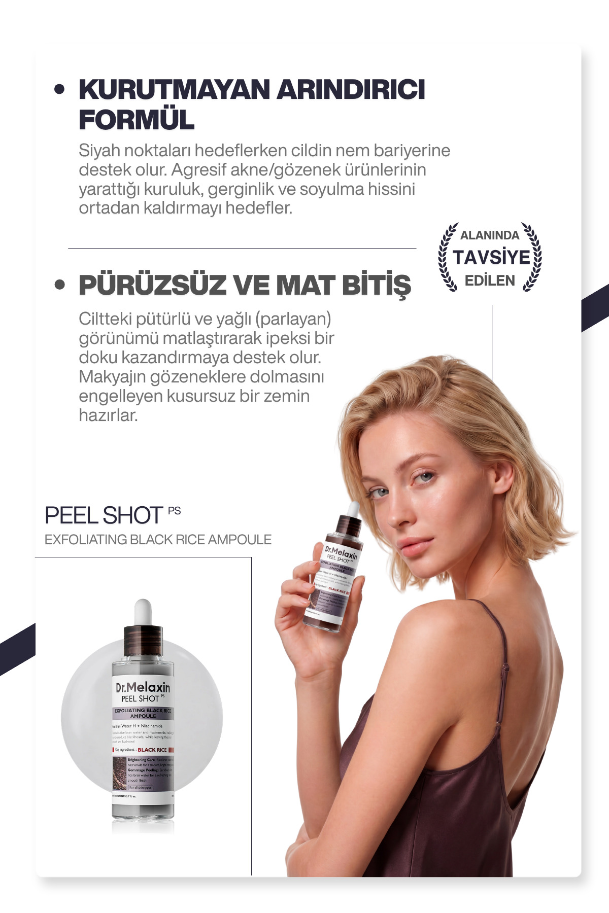 Siyah Pirinç Özlü | Gözenek & Siyah Nokta Karşıtı | Arındırıcı Peeling Serum 80ml — 8809886482373 — تصویر 5 از 7