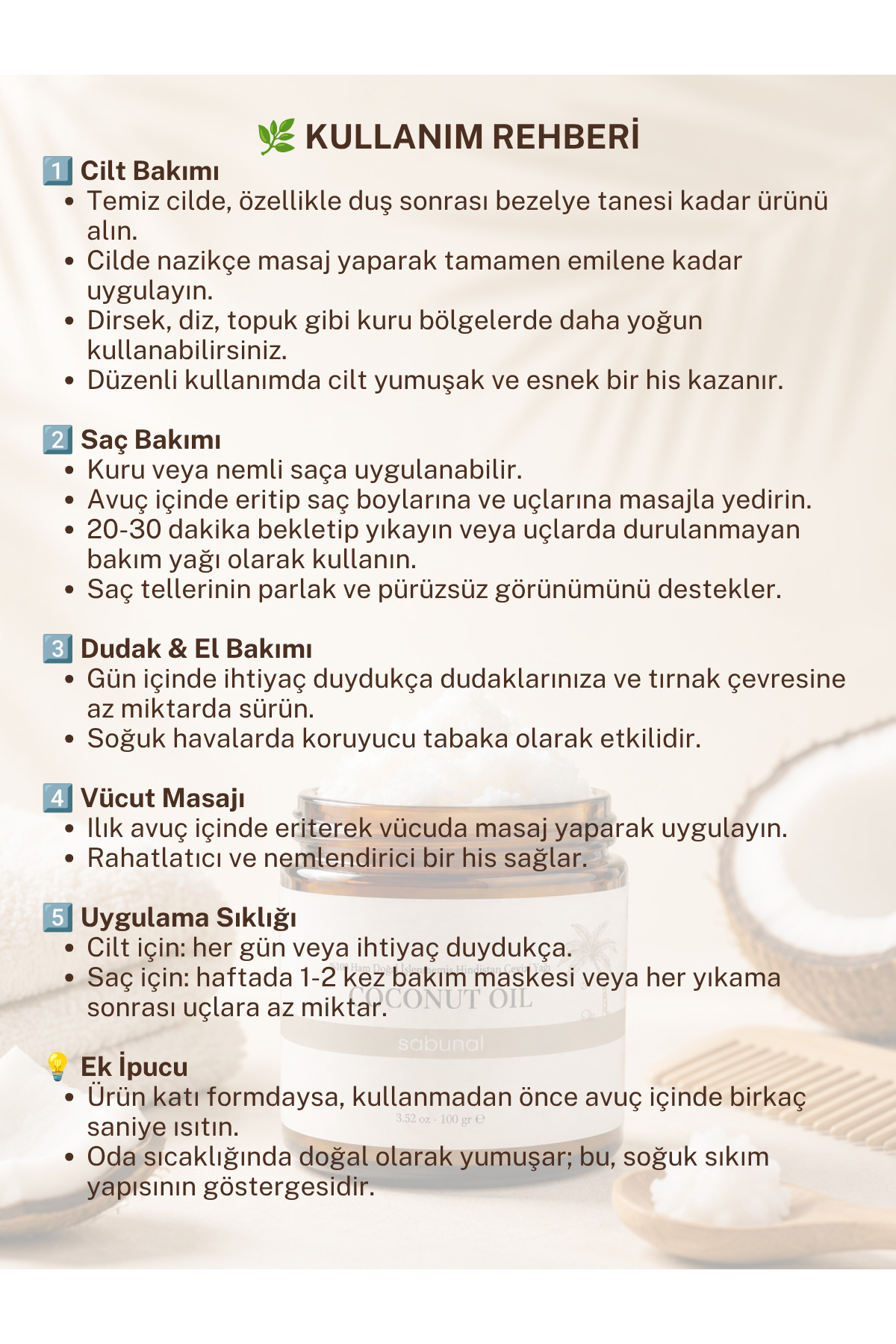Hindistan Cevizi Yağı - Soğuk Sıkım Ham Işlenmemiş Raw Virgin Coconut Oil 100 gr — S24COCO03 — تصویر 7 از 8
