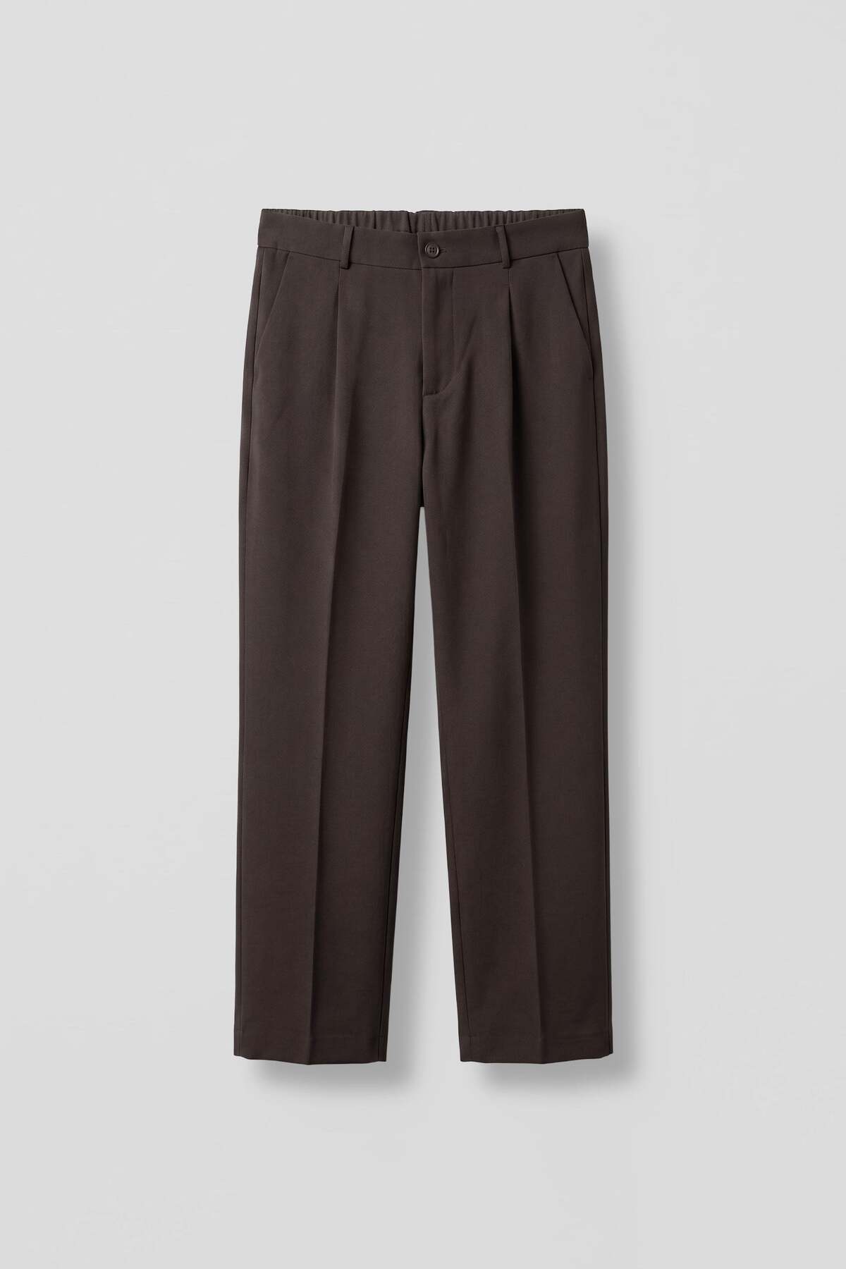 Men's Baggy Fit Elastic Waist Casual Pants Brown