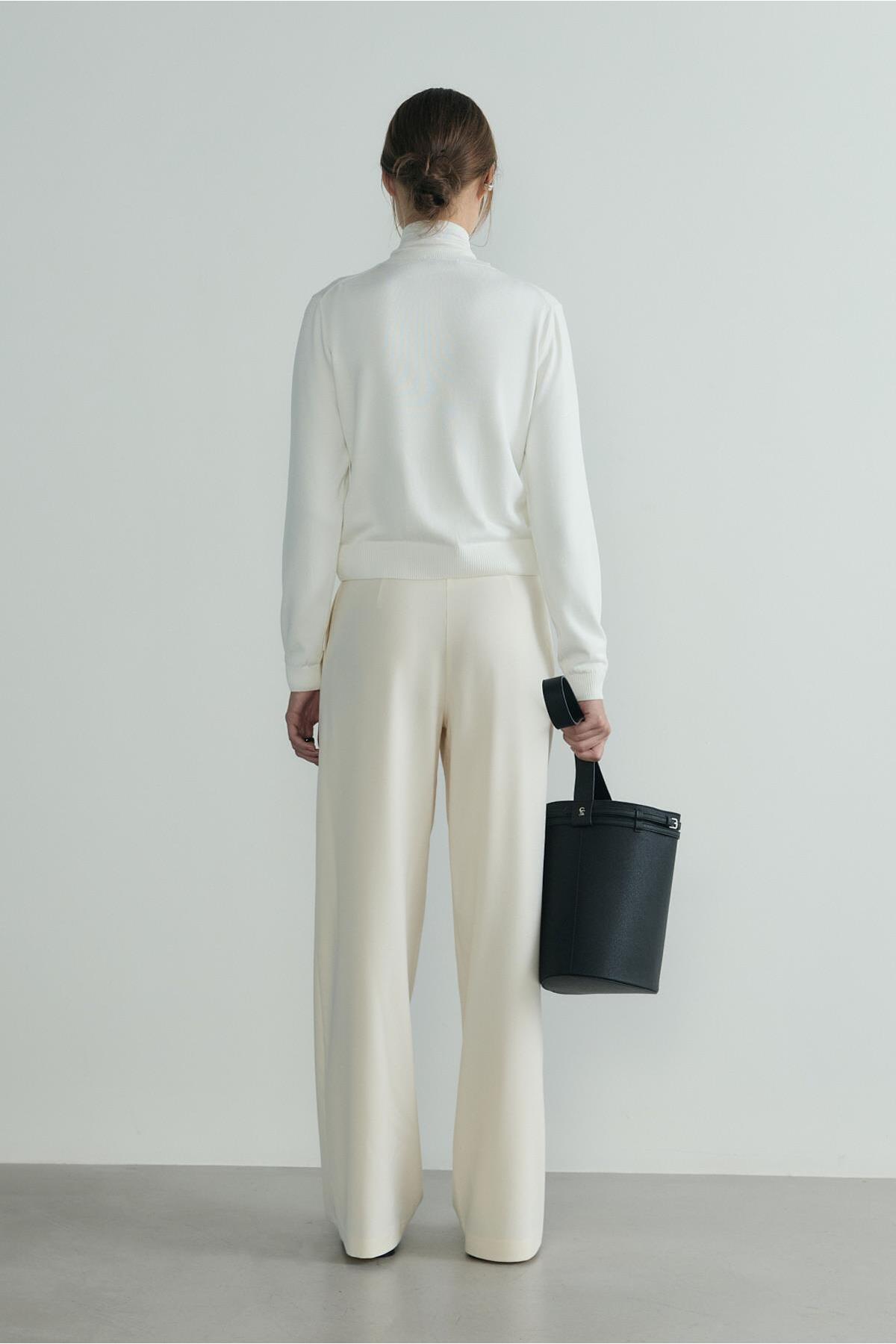 Suud Collection Ekru Lea Triko Hırka görsel 8