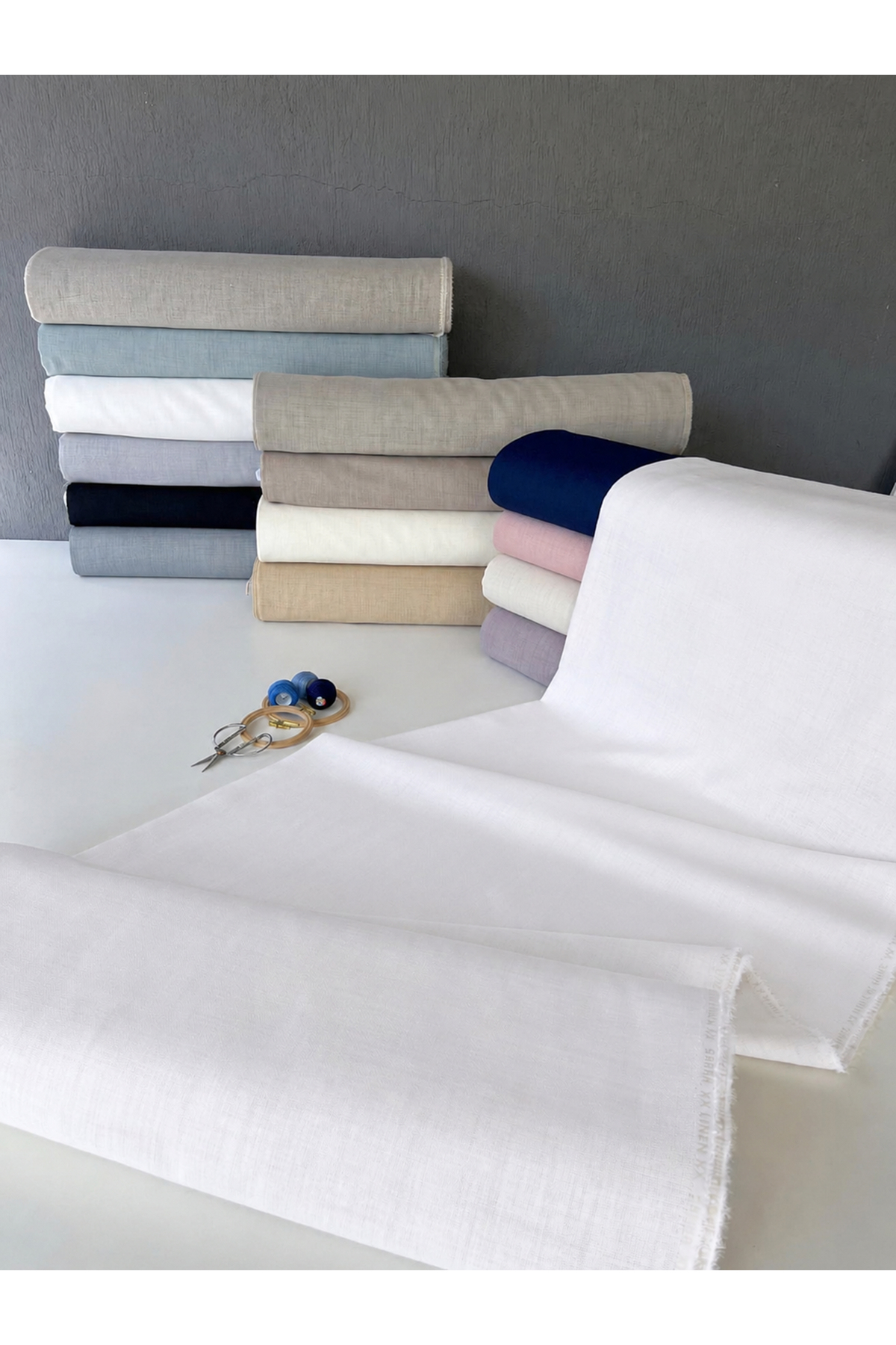 Linen Plain Fabric,linen Ethamine,punch and Board Fabric - No.1 White