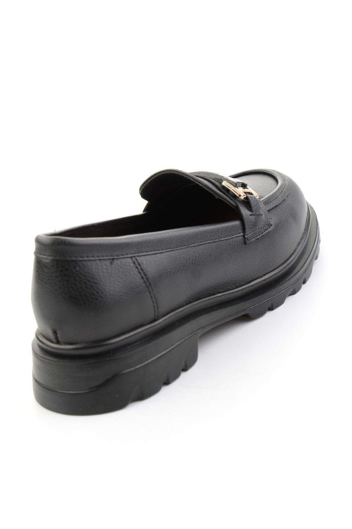 Bambi Siyah Kadın Loafer Ayakkabı K01179828109 görsel 4