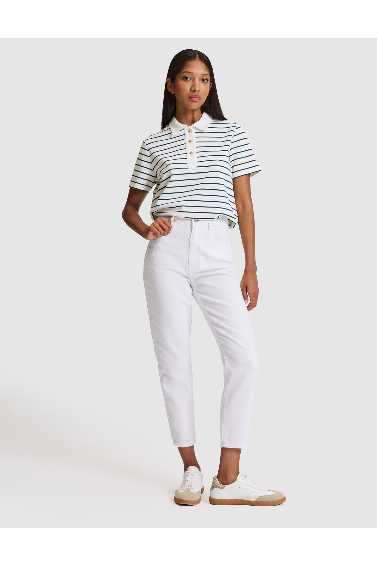 Pierre Cardin Beyaz Mom High Waist Fit Jean Pantolon 50313234-VR013