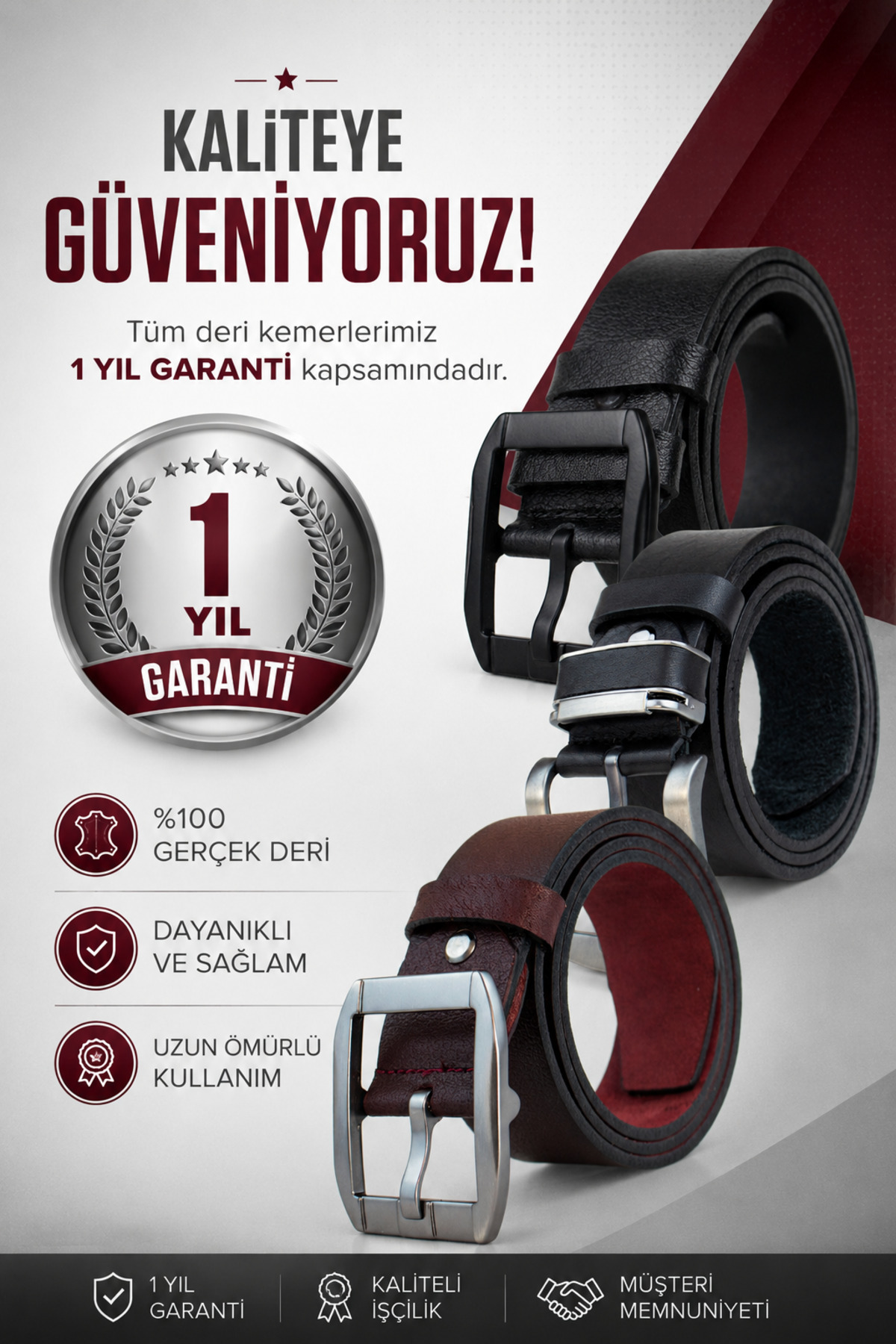 GAYIŞ Özel Kutulu 1 YIL GARANTİLİ Premium %100 Hakiki Deri | Erkek Kot-Kumaş Pantolon Kemeri | Hediyelik Deri Kemer görsel 5
