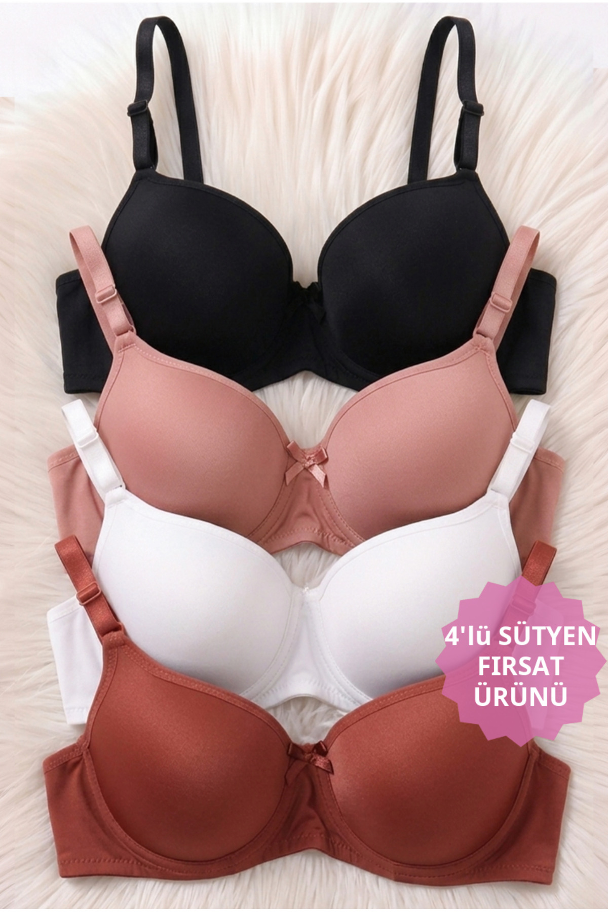 Women's Stranded Unfilled Unsupported 4-Pack Bra Set