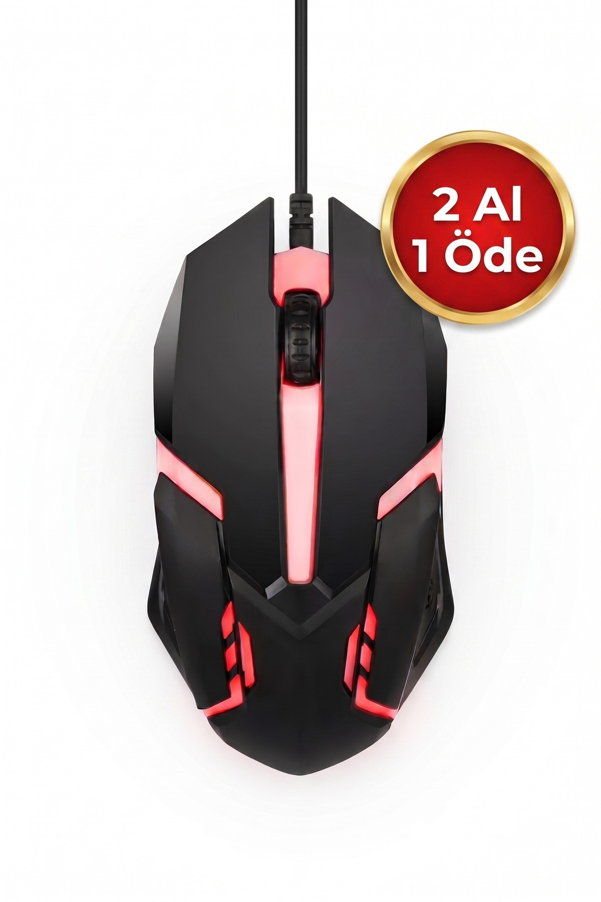 Gaming Tasarım RGB Işıklı Kablolu Optik Mouse 1200 DPI Pc Laptop Uyumlu Siyah