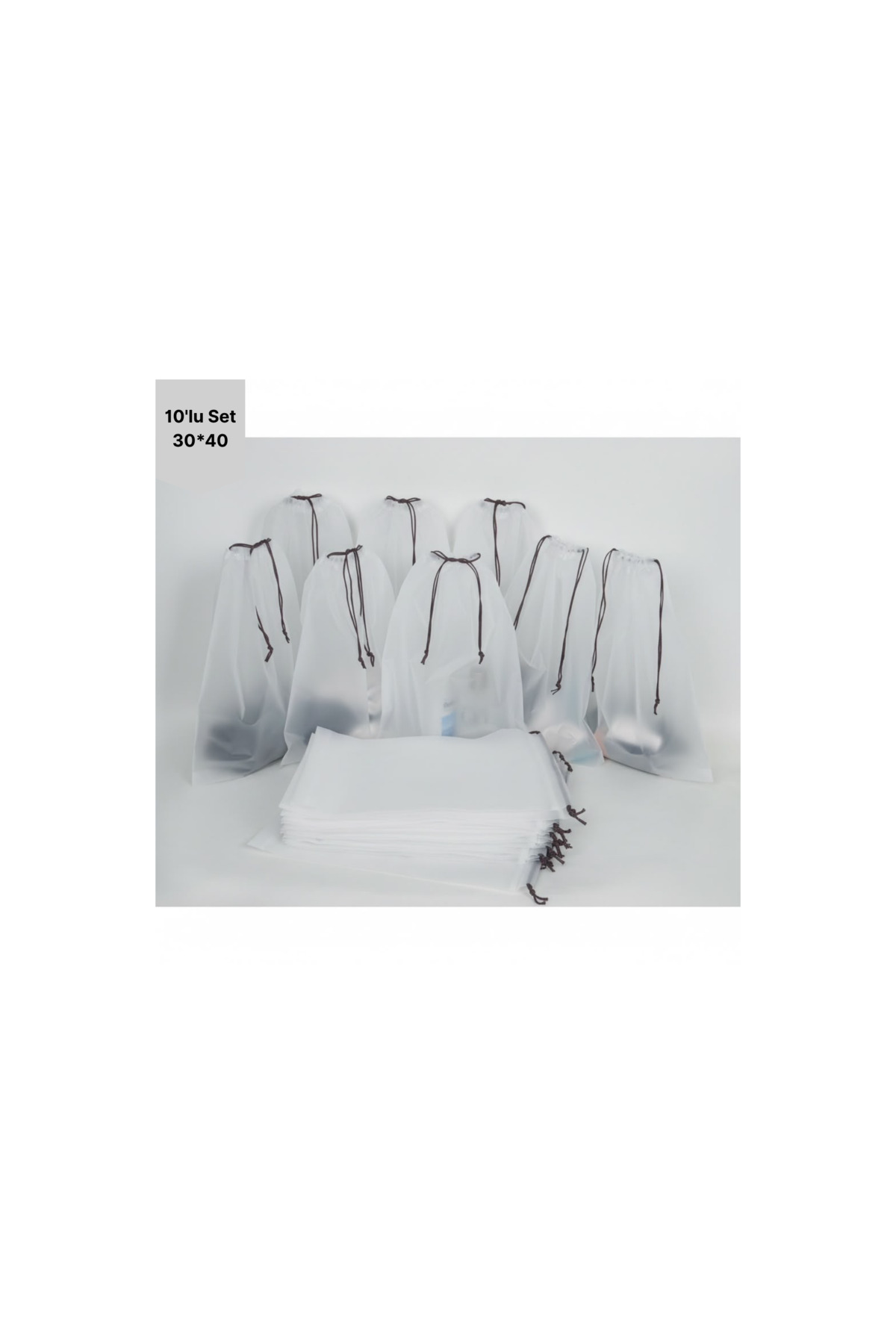 meapuff 10lu Set 30×40cm (large) Su Geçirmez Kozmetik Plaj Tatil Çantası görsel 2