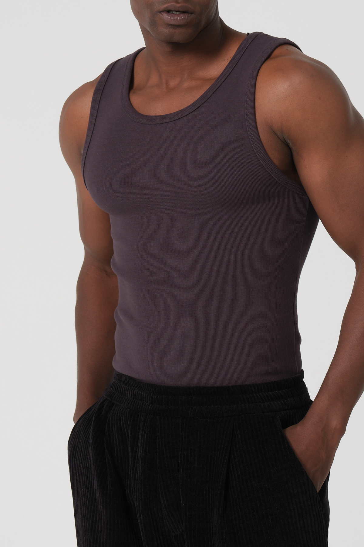 gamaro Erkek Halter Yaka penye kaşkorse fitted kalıp Sporcu Likralı Atlet