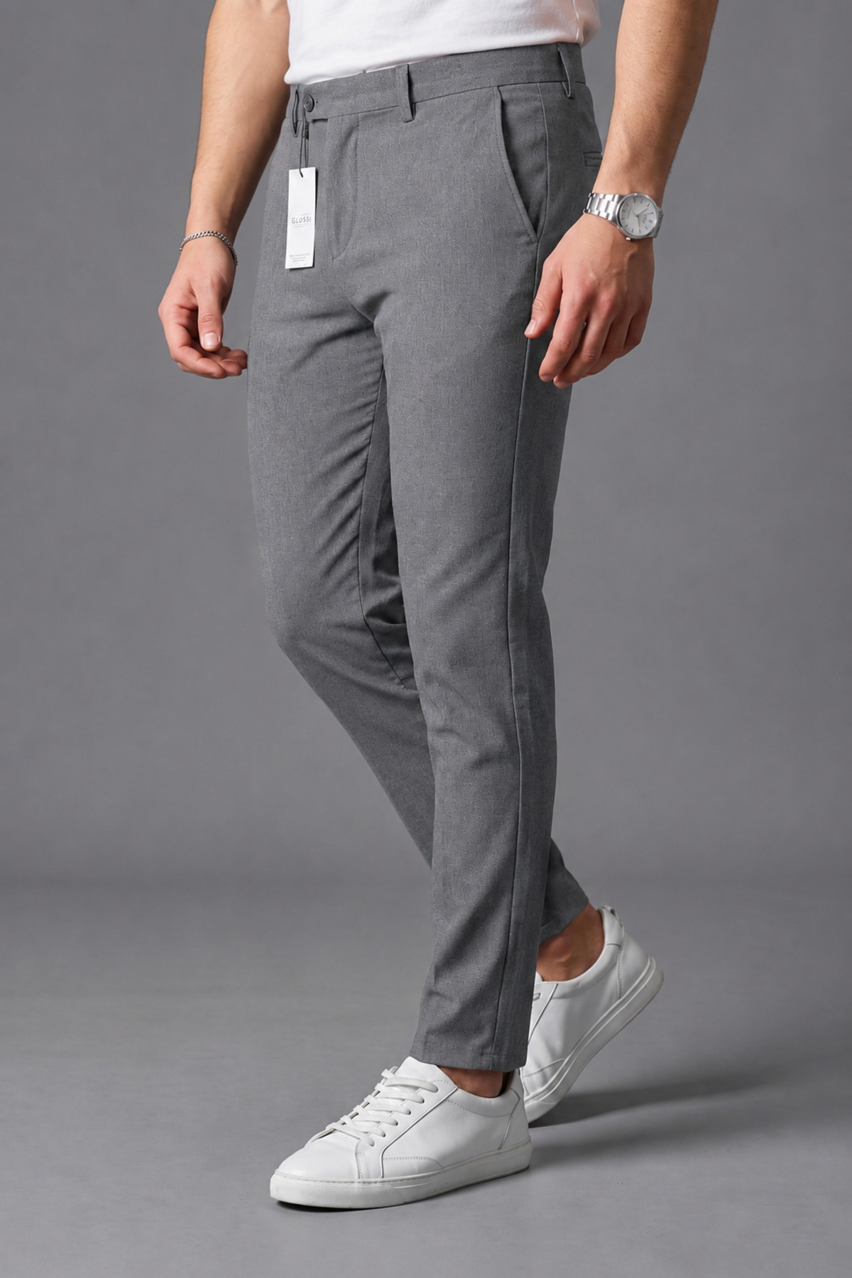 Erkek Okul Grisi Renk Kaliteli Esnek Likralı Slim Fit Kumaş Pantolon — خاکستری KUMAŞ-SLİM — تصویر 3 از 5