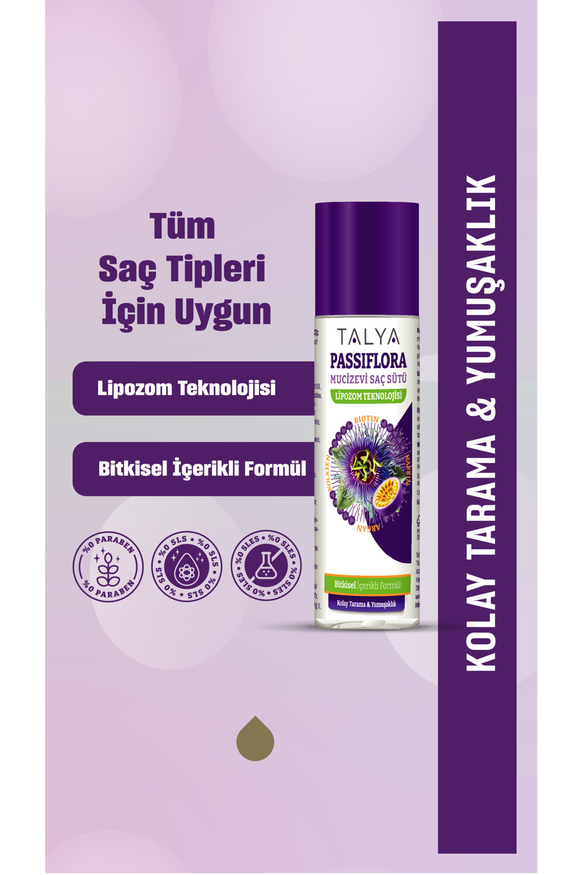 Talya Passiflora Mucizevi Saç Sütü, Bitkisel Içerikli Formül, Lipozom Teknolojisi, Dökülme Karşıtı, 200 ml — M.T.BK.EL.200ML.02