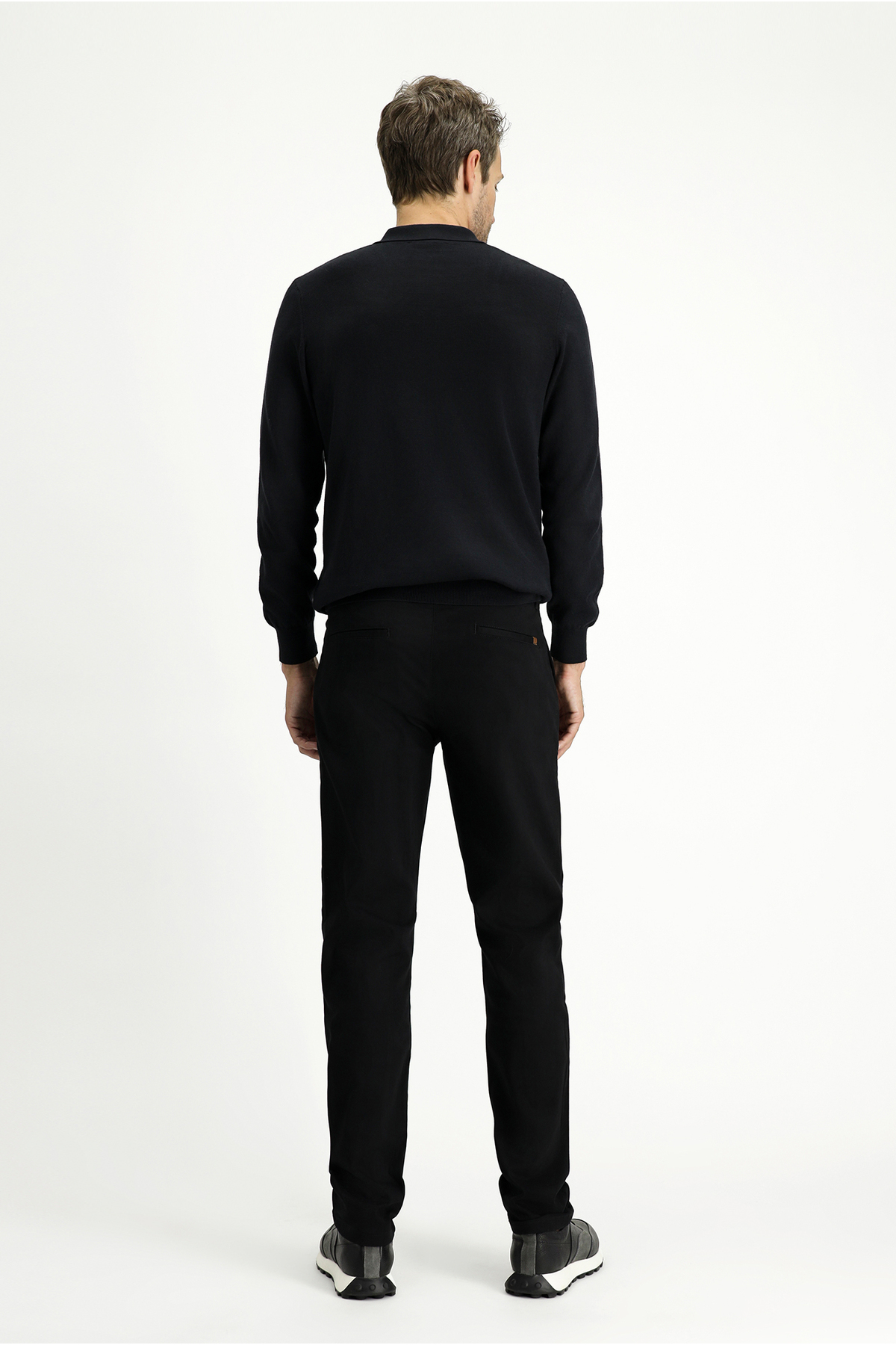 Regular Fit Standart Kesim Desenli Likralı Kanvas / Chino Pantolon — مشکی KK253CD0AR001 — تصویر 4 از 6