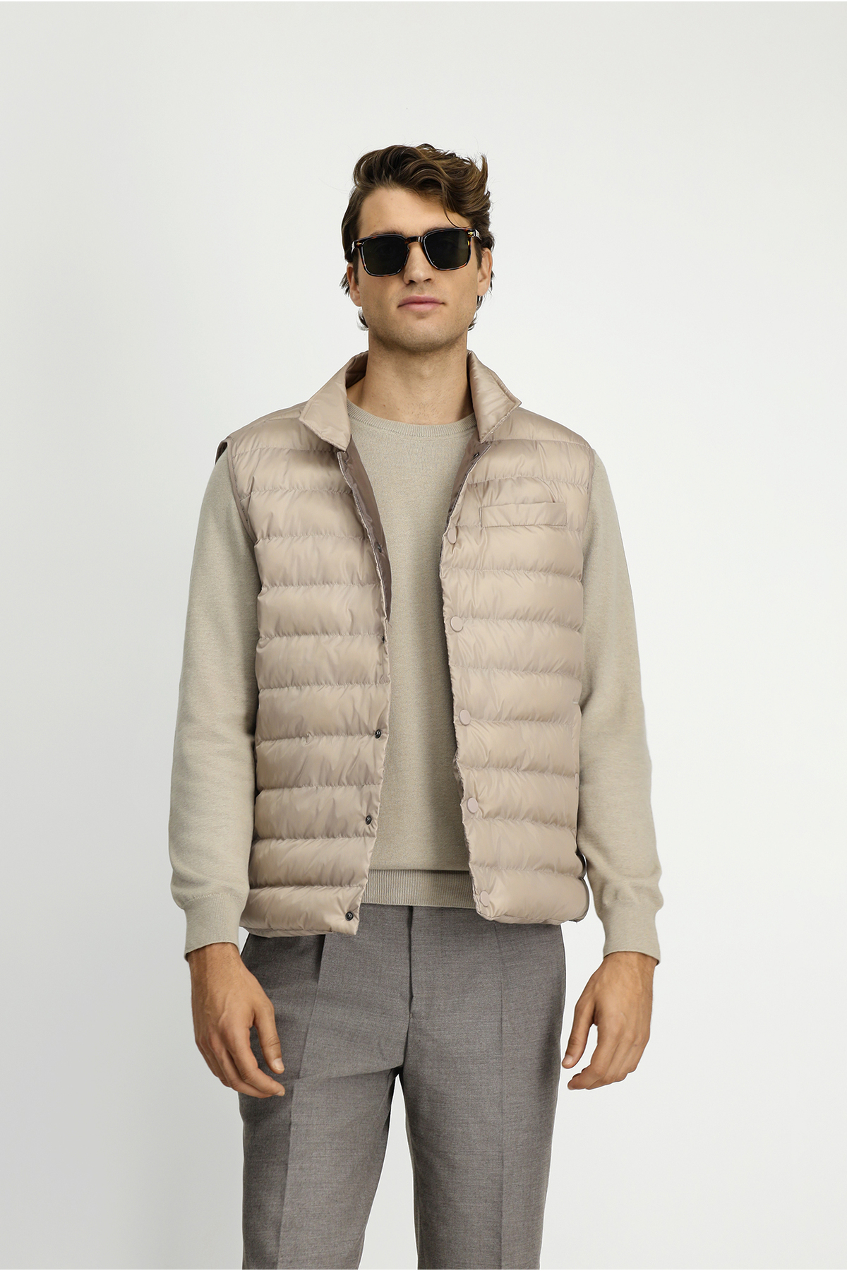 Kiğılı Regular Fit Düz Bonded Yelek görsel 4