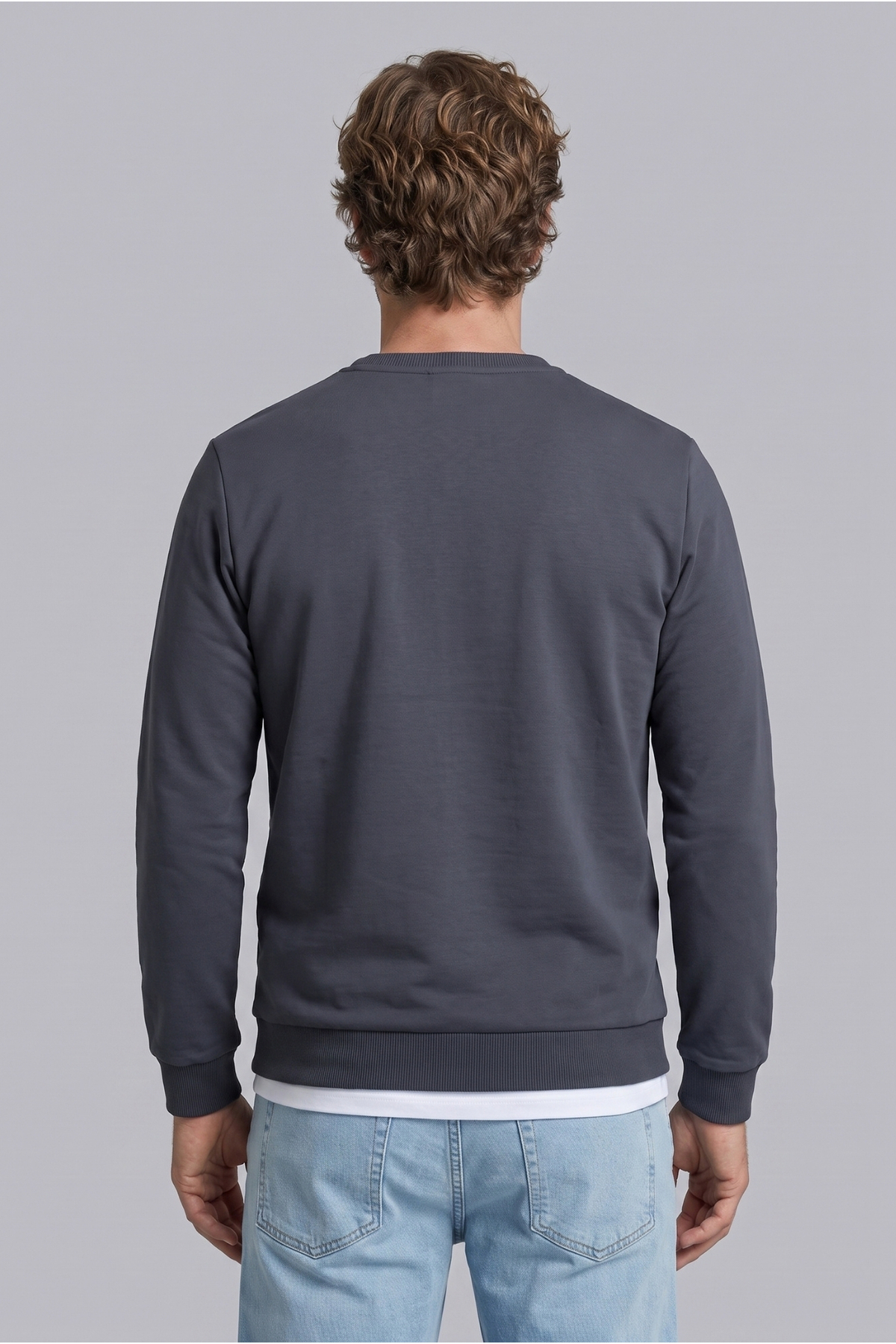 Kiğılı Bisiklet Yaka Regular Fit Baskılı Pamuklu Sweatshirt görsel 5