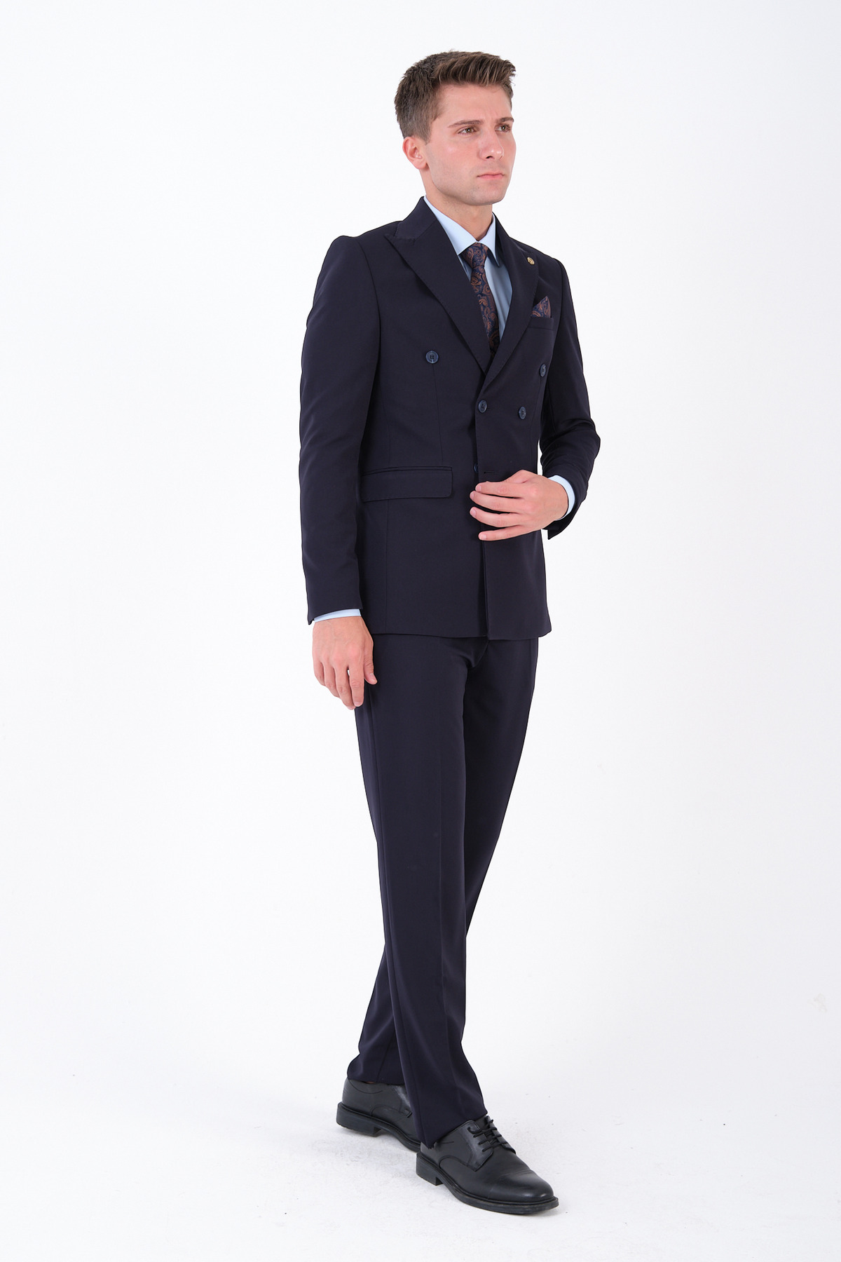 The Tailor Classics Erkek Kruvaze Takım Elbise - Erkek Ceket Pantolon görsel 7