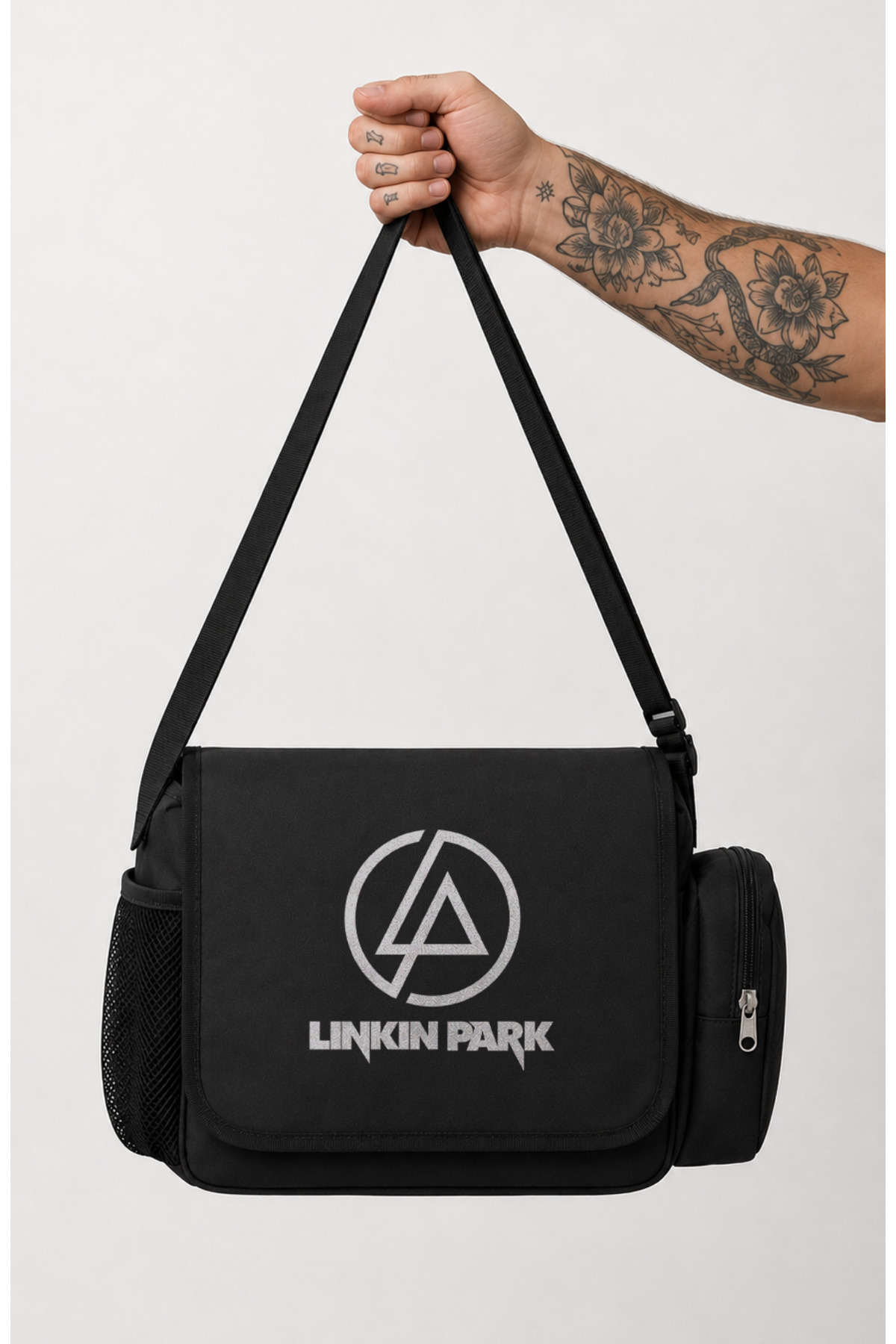 Fuddy Moda Linkin Park Yazılı Postacı Çantası, Unisex Rock Band Baskı Omuz Çantası görsel 2