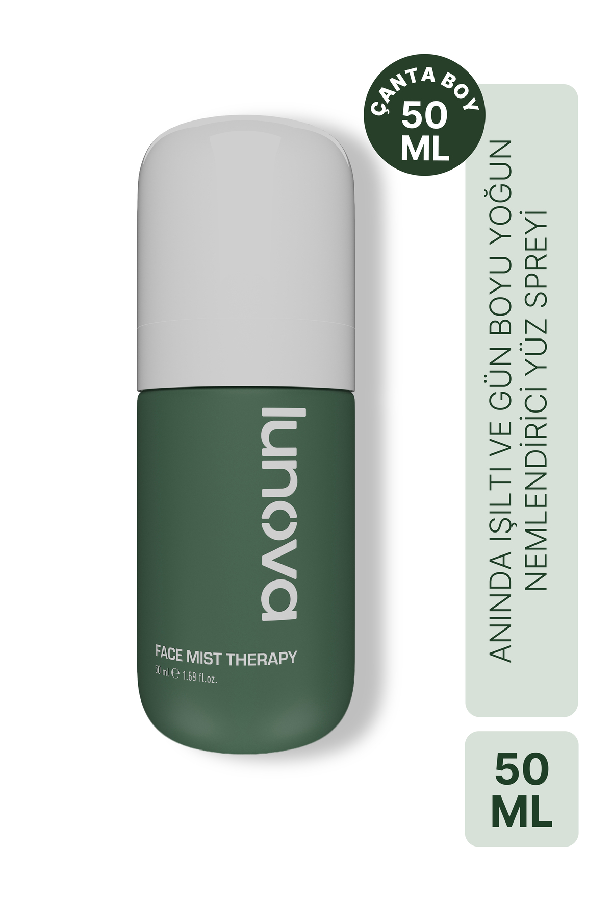 Lunova Anında Işıltı ve Gün Boyu Yoğun Nemlendirici Yüz Spreyi | Seramid Kompleksi Face Mist Therapy | 50ml
